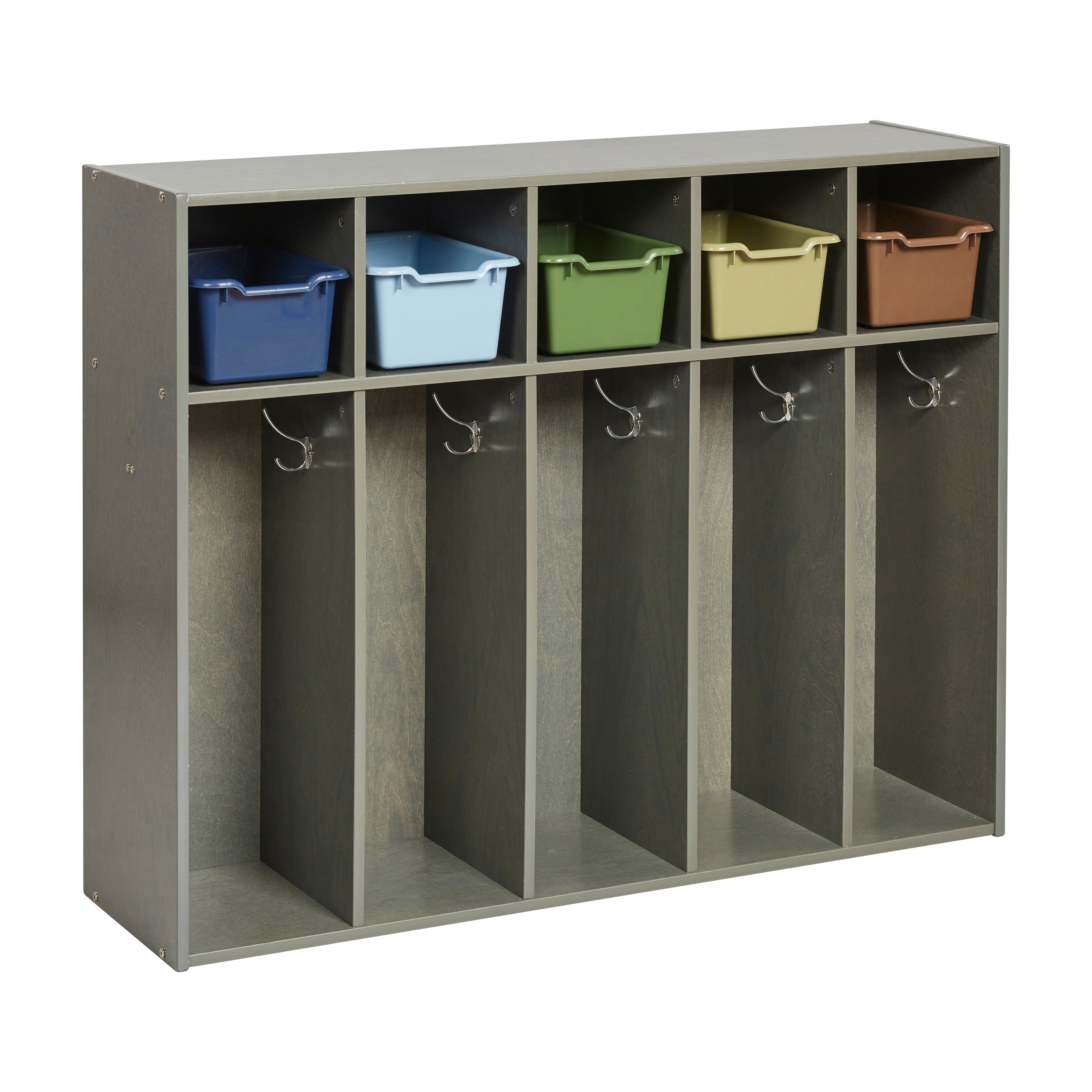 Streamline 5-Section Toddler Coat Locker with 5 Scoop Front Bins
