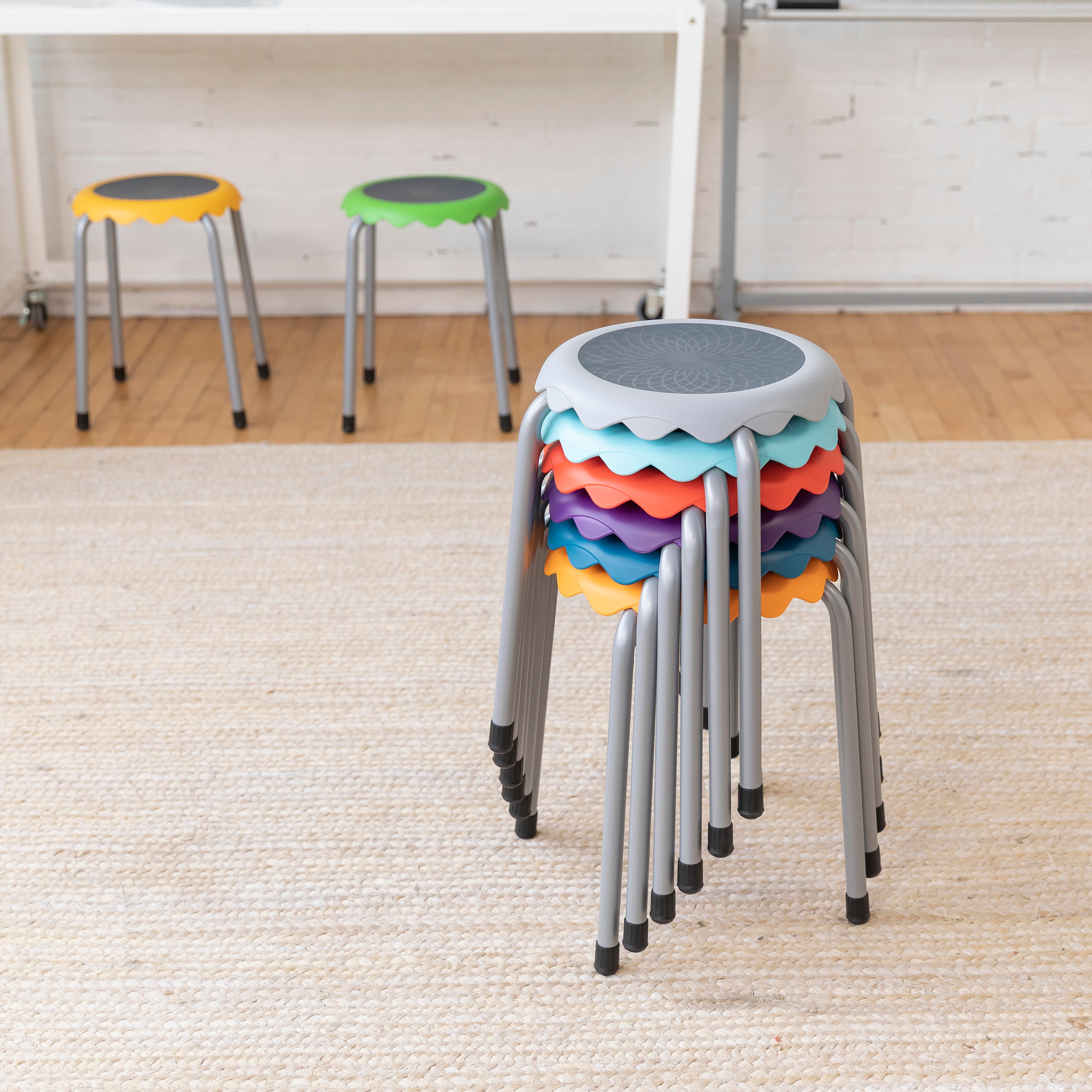 Daisy Stackable Stool Set, Flexible Seating, 8-Piece