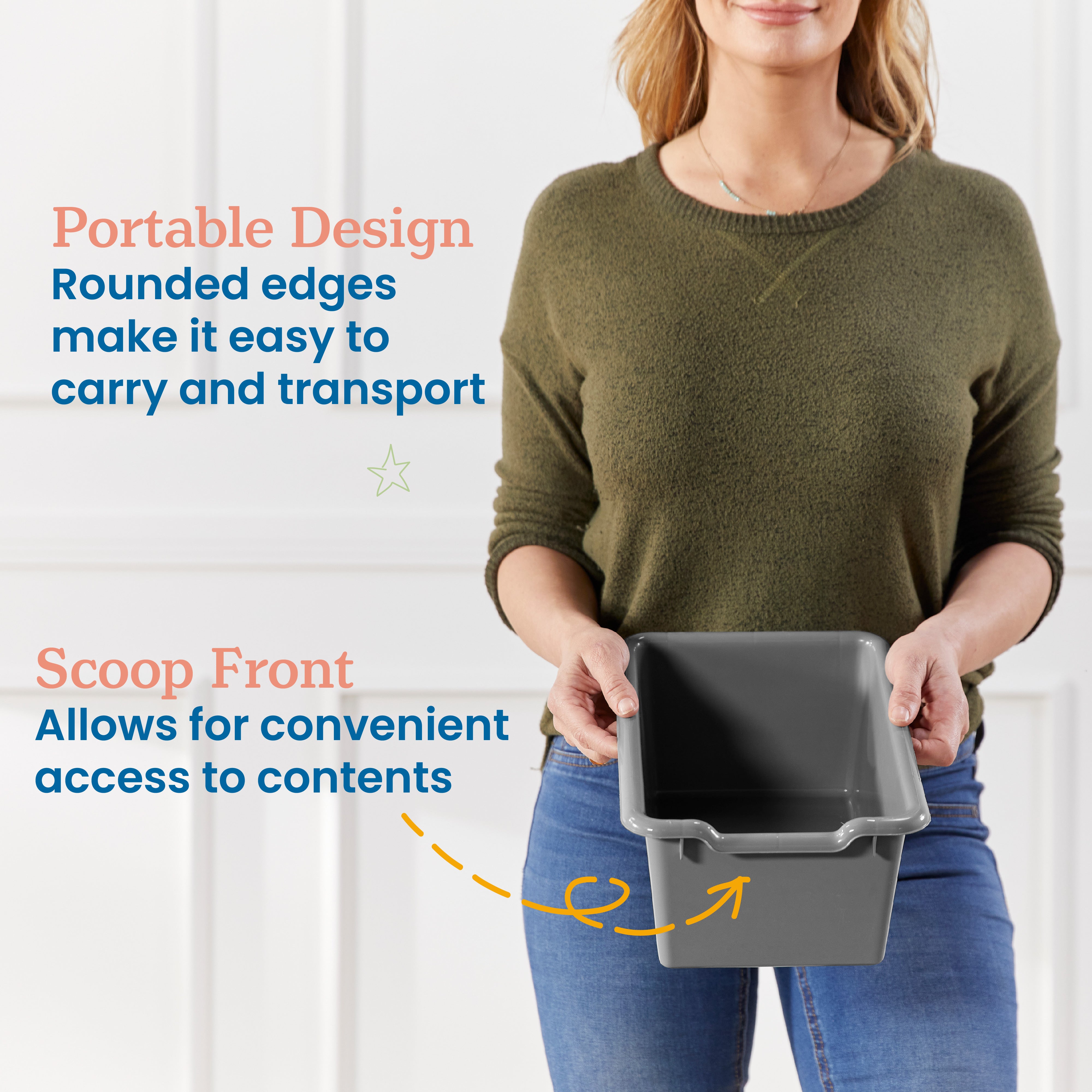 Scoop Front Storage Bin, 30-Piece