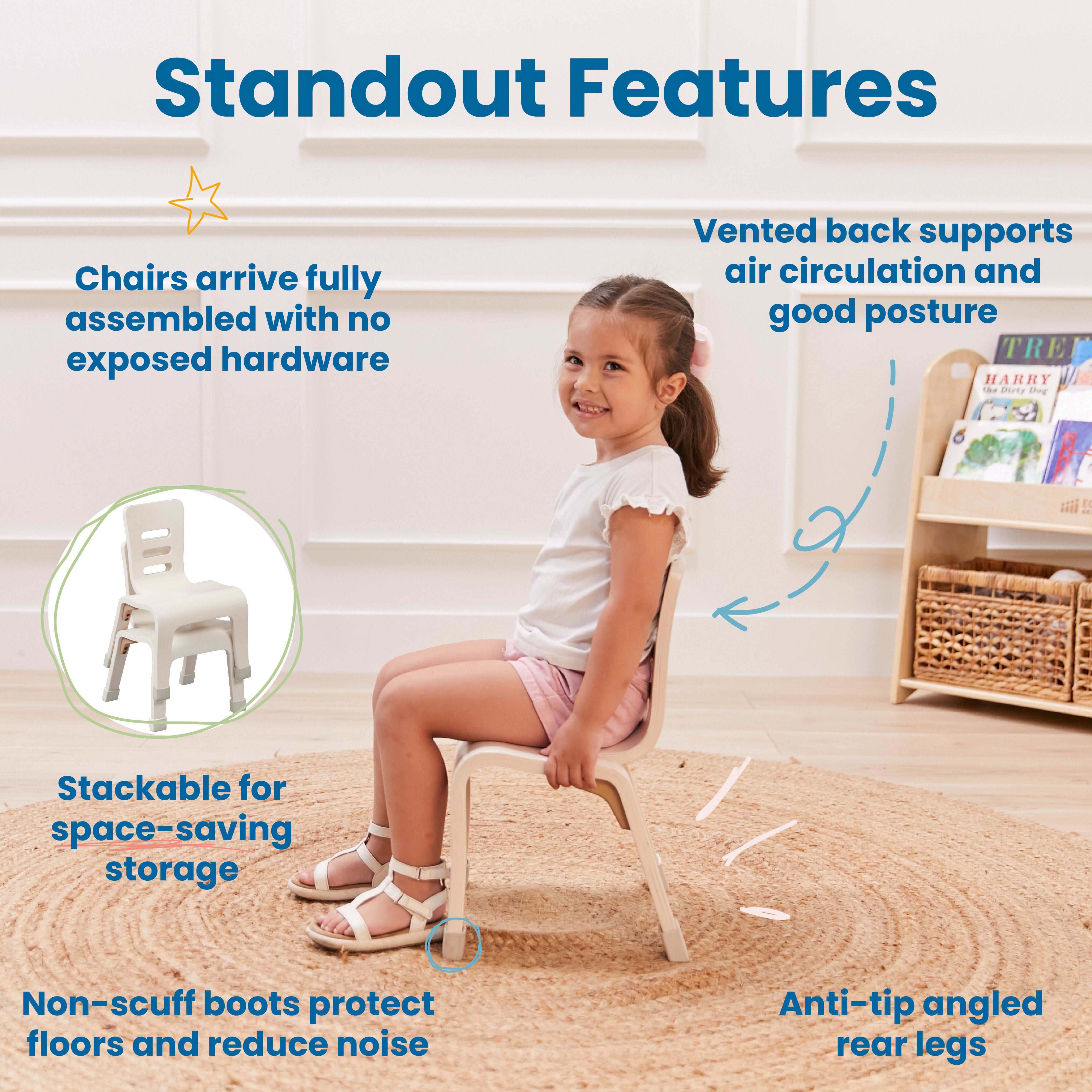 Bentwood Chair, 10in Seat Height, 2-Pack