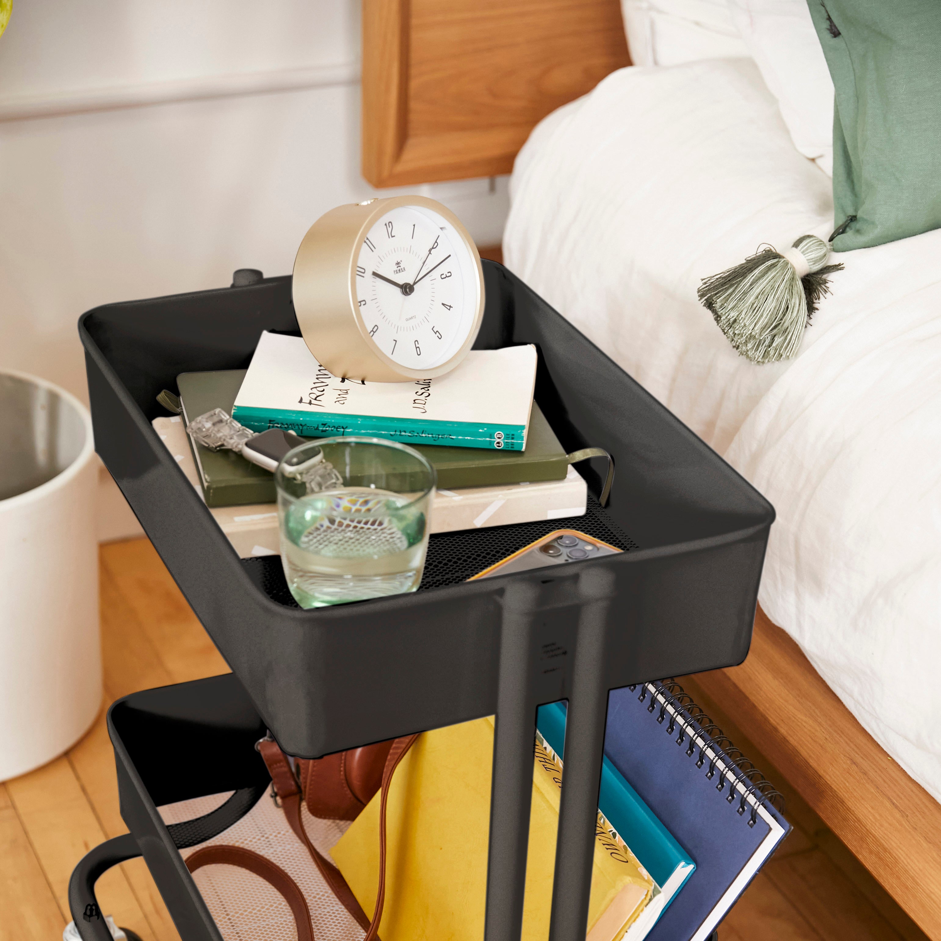 2-Tier Metal Rolling Utility Cart