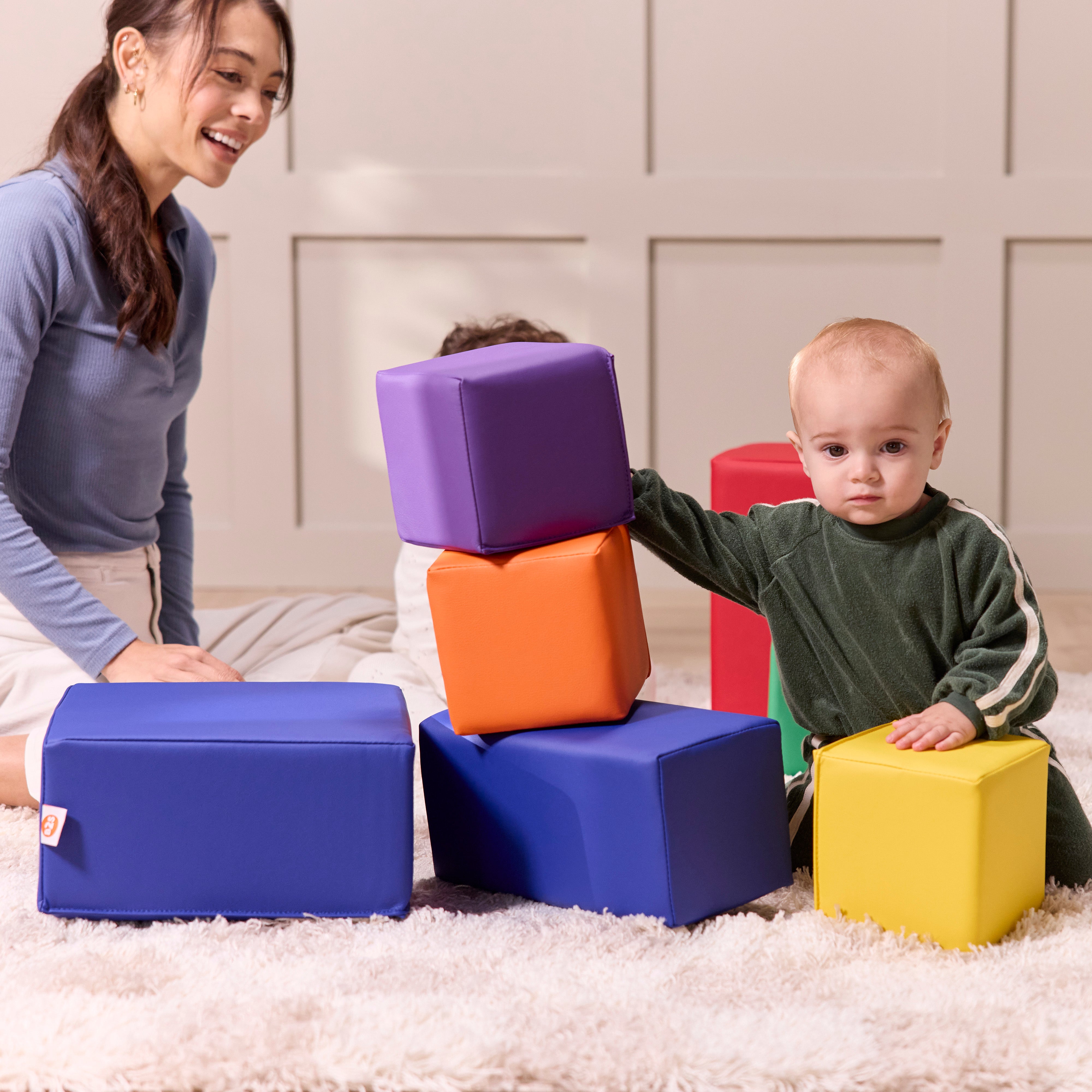 EarlyBuilder Foam Stacking Block Set, Small, 7-Piece