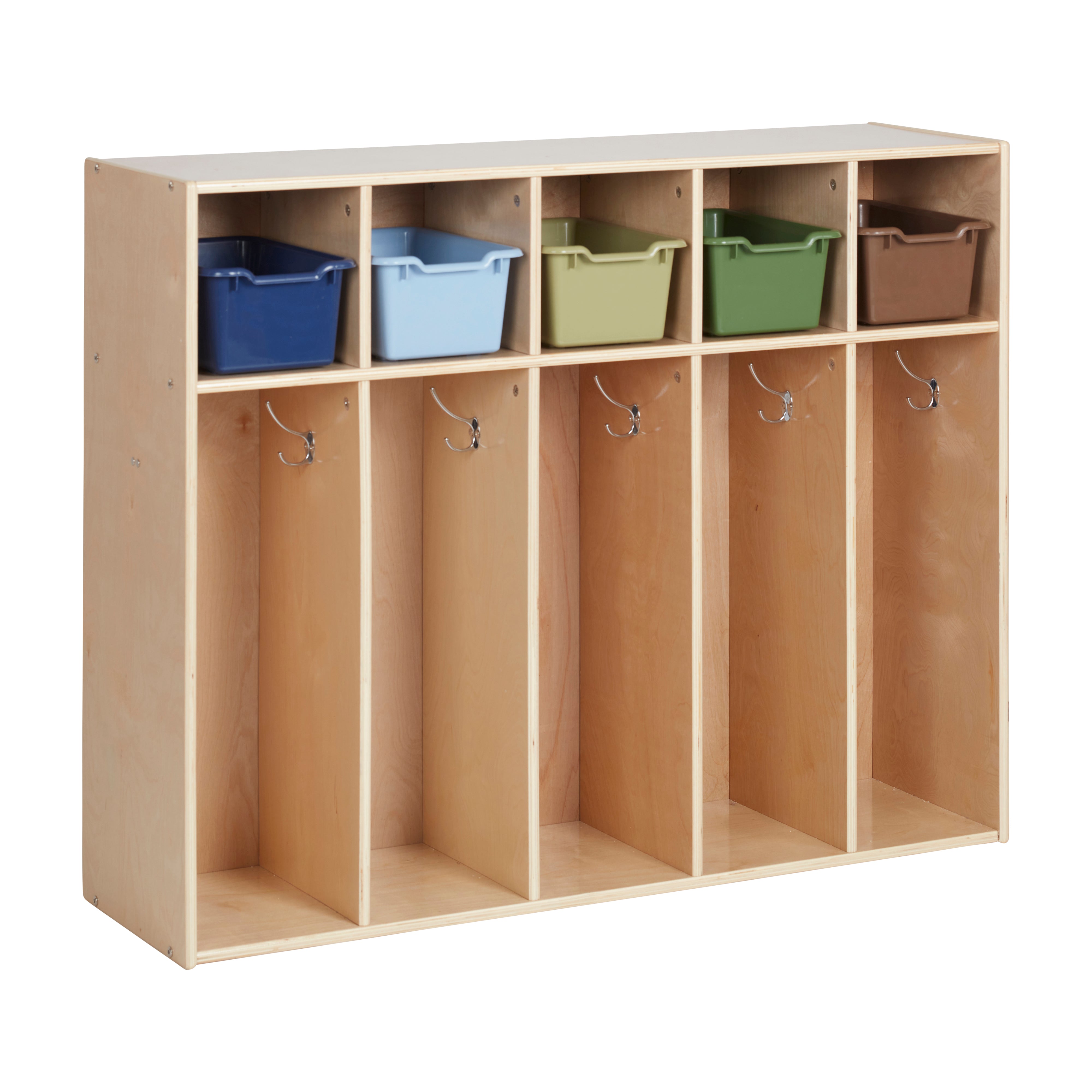 Streamline 5-Section Toddler Coat Locker and 5 Scoop Front Bins