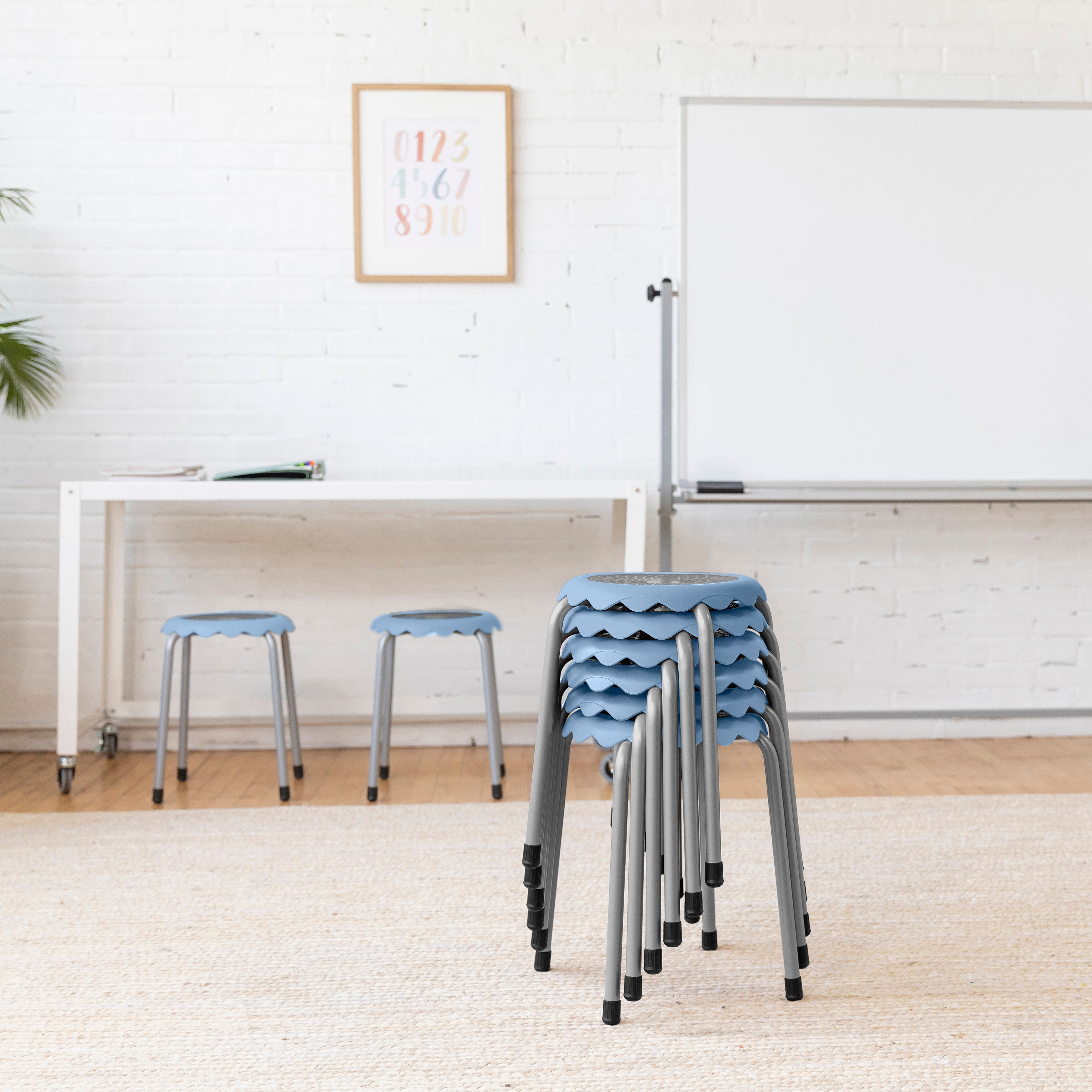 Daisy Stackable Stool with Glides Seating Set, 8-Piece