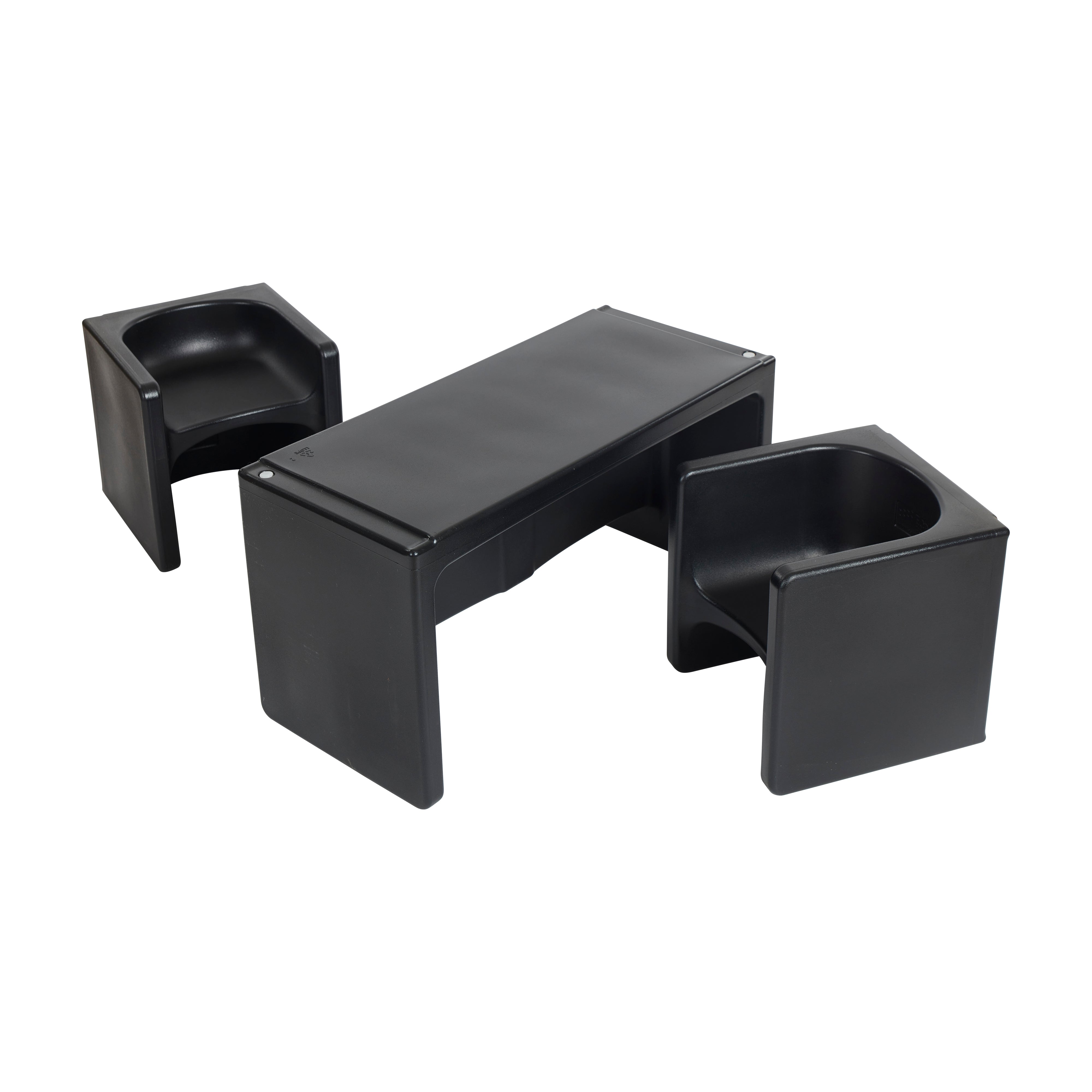 Tri-Me Table and Cube Chair Set, 3-Piece
