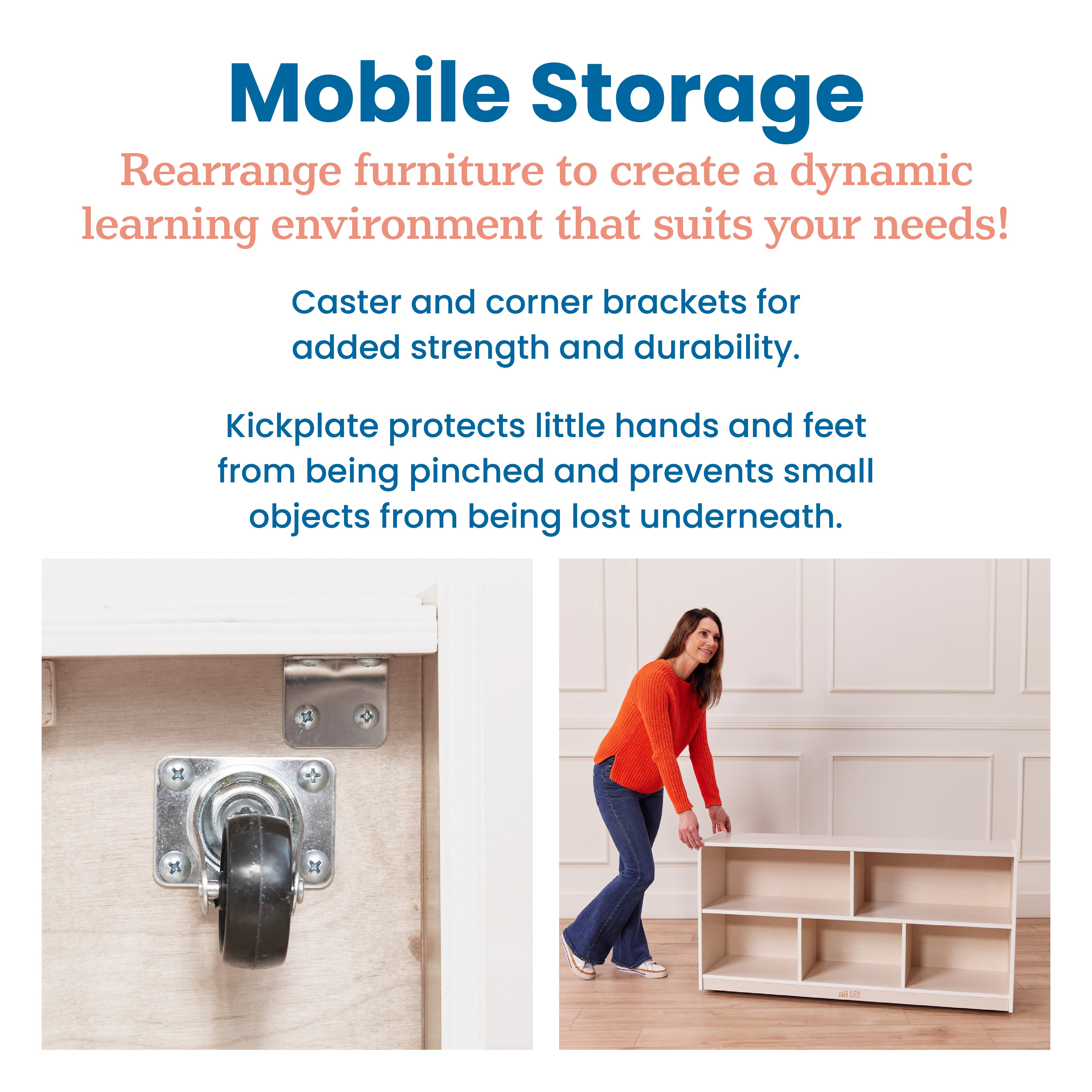 5-Compartment Mobile Storage Cabinet, Toddler