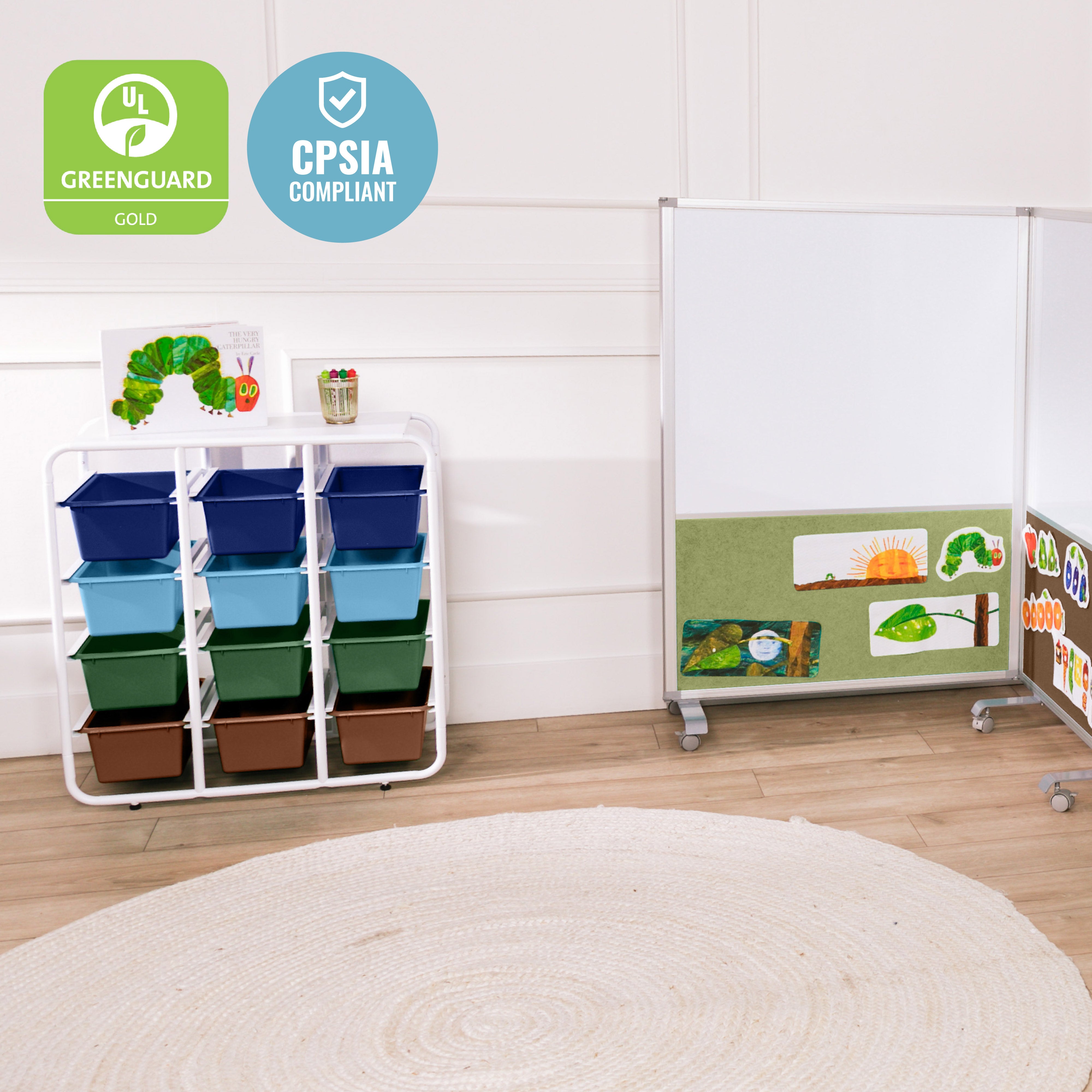 4-Tier Storage Rack with 12 Cubby Bins 4x3