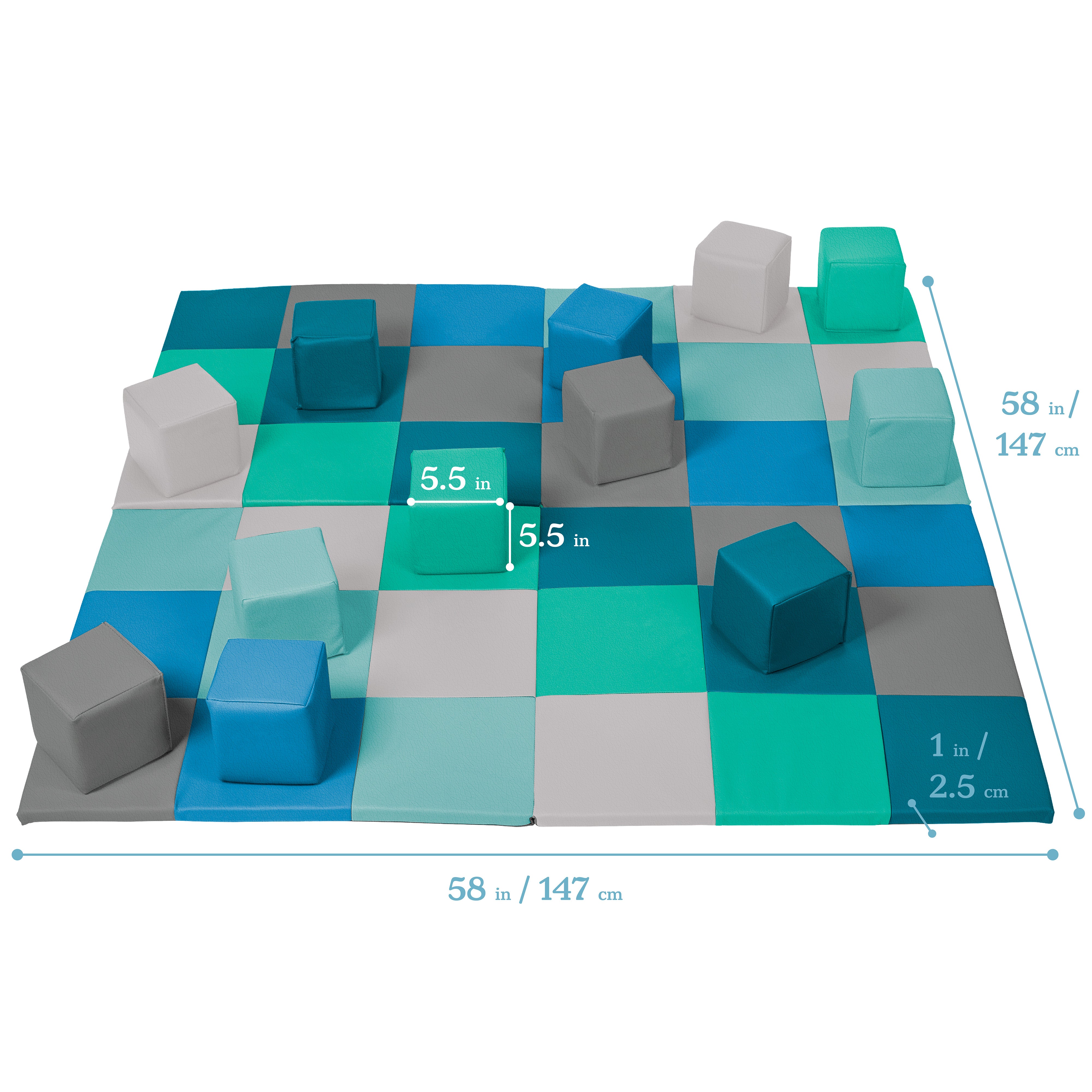 Patchwork Activity Mat and Toddler Blocks, 13-Piece