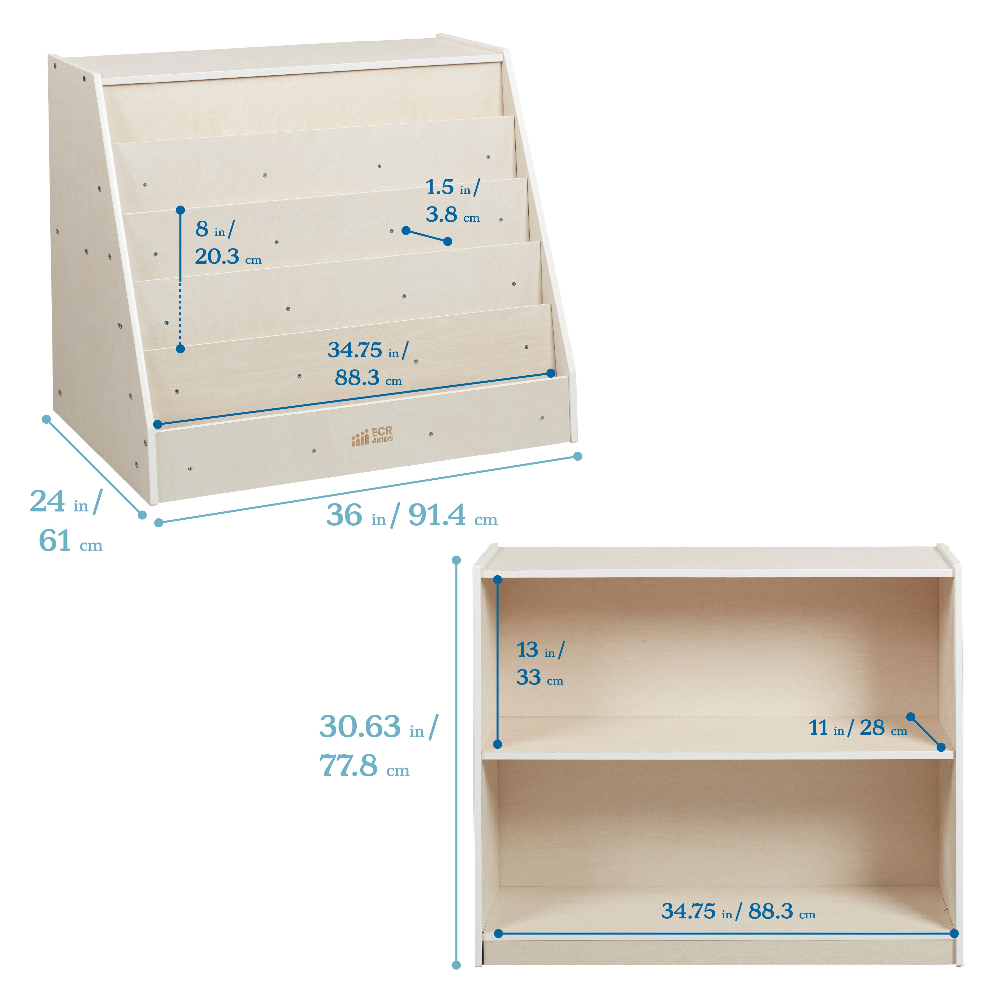 Double-Sided Mobile Book Display with Storage