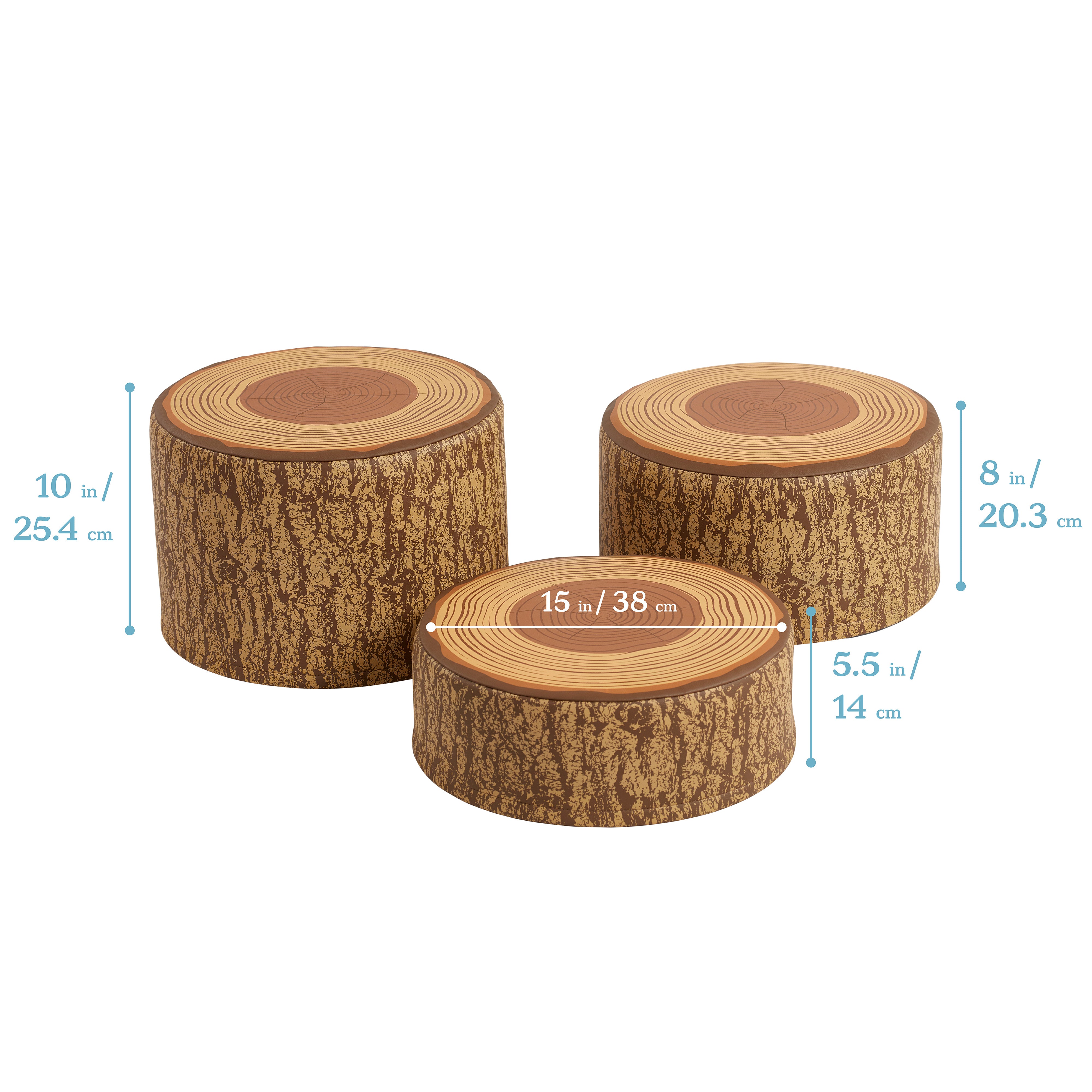 SoftZone Tree Stump Stool Set, 3-Piece