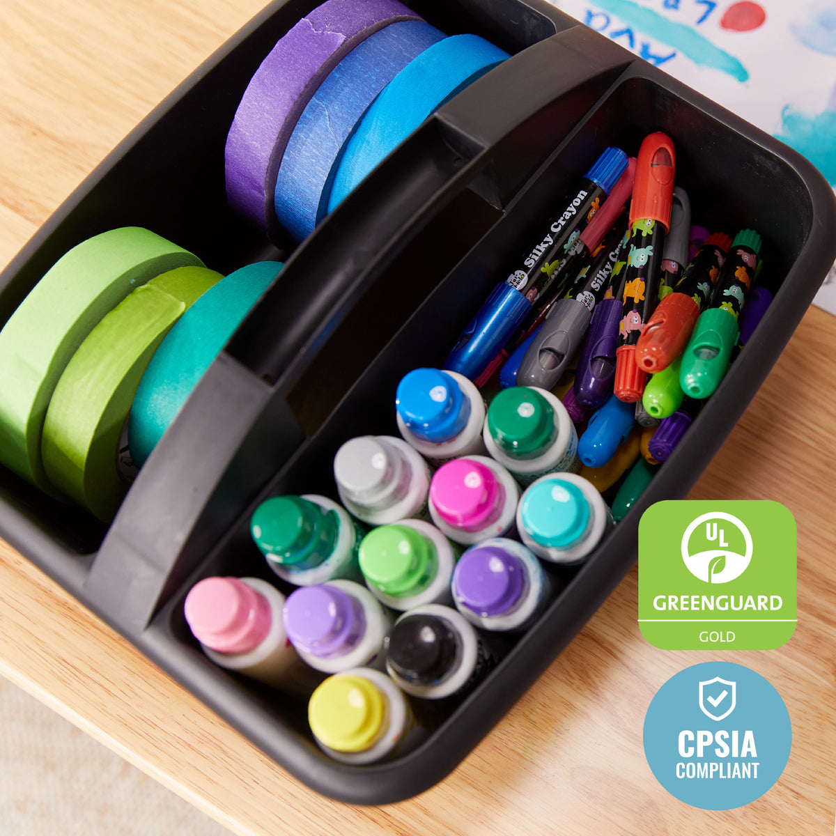 2-Compartment Large Plastic Caddy, 6-Pack