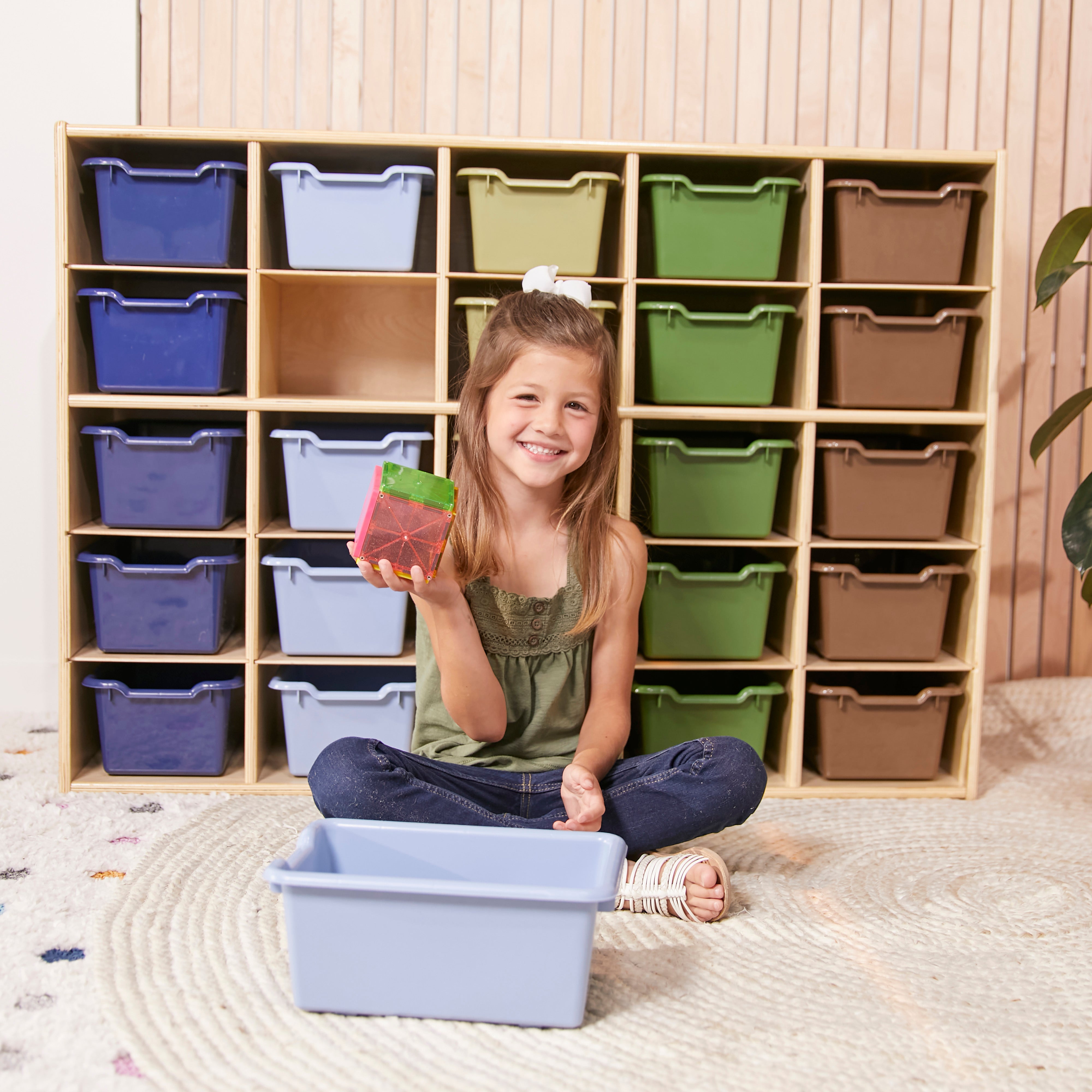 Streamline 25 Cubby Tray Cabinet and 25 Scoop Front Bins, 5x5