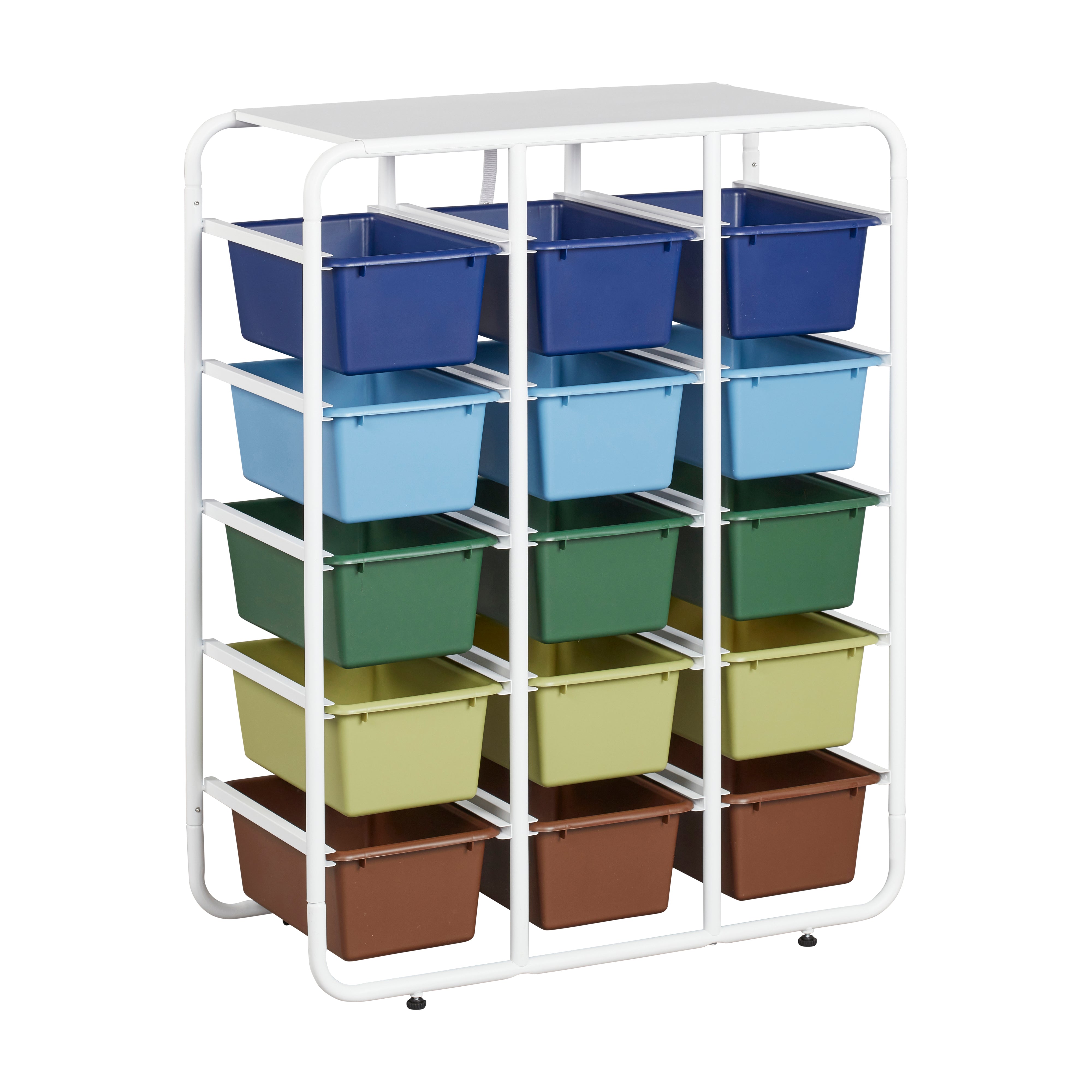 5-Tier Storage Rack with 15 Cubby Bins 5x3