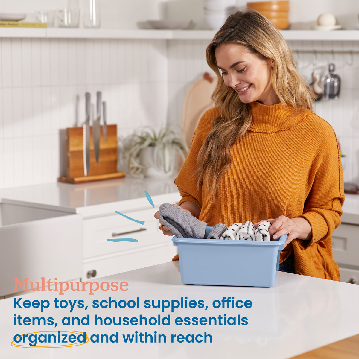 Scoop Front Plastic Storage Bins, 20-Piece