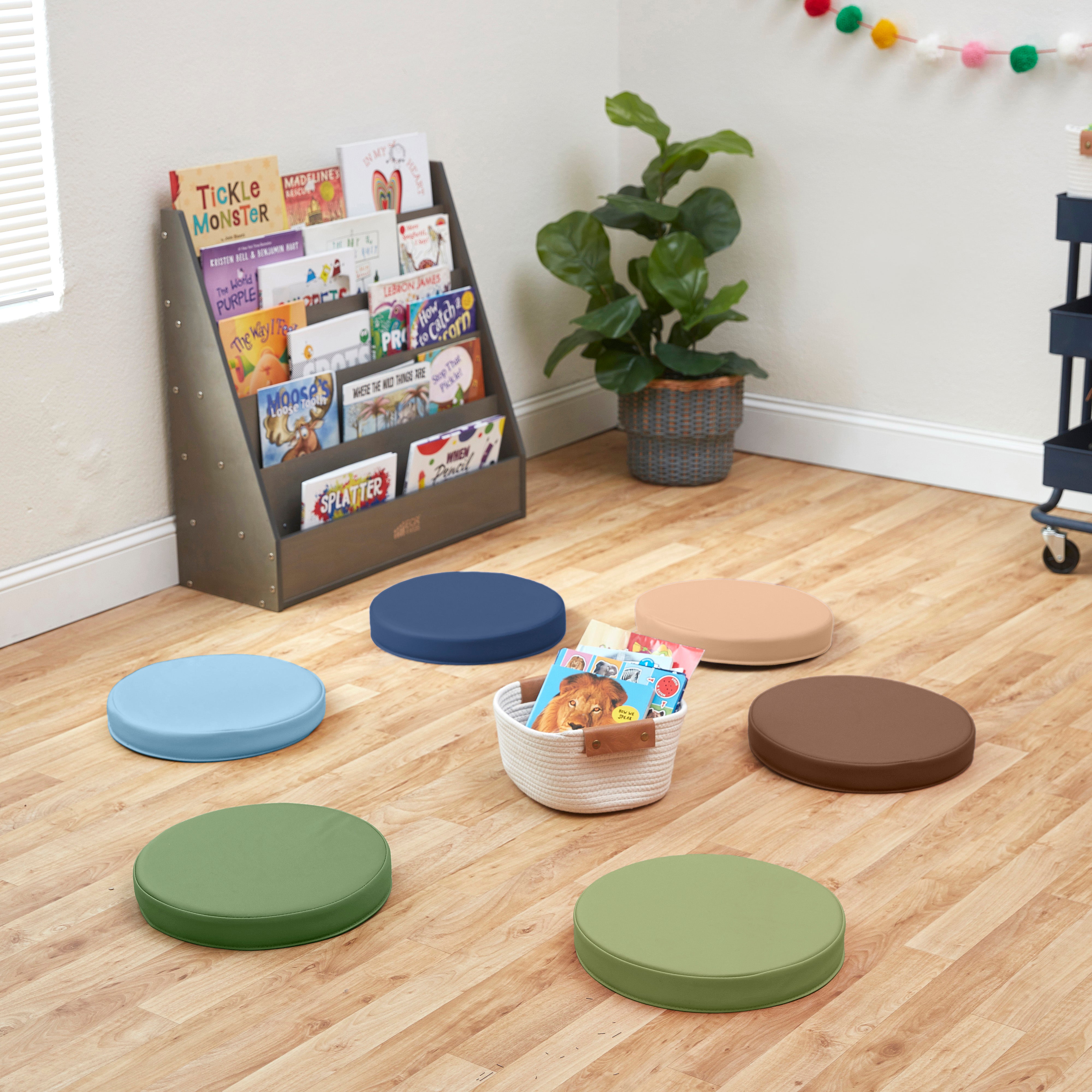 Floor Cushions, Round, Flexible Seating, 6-Piece