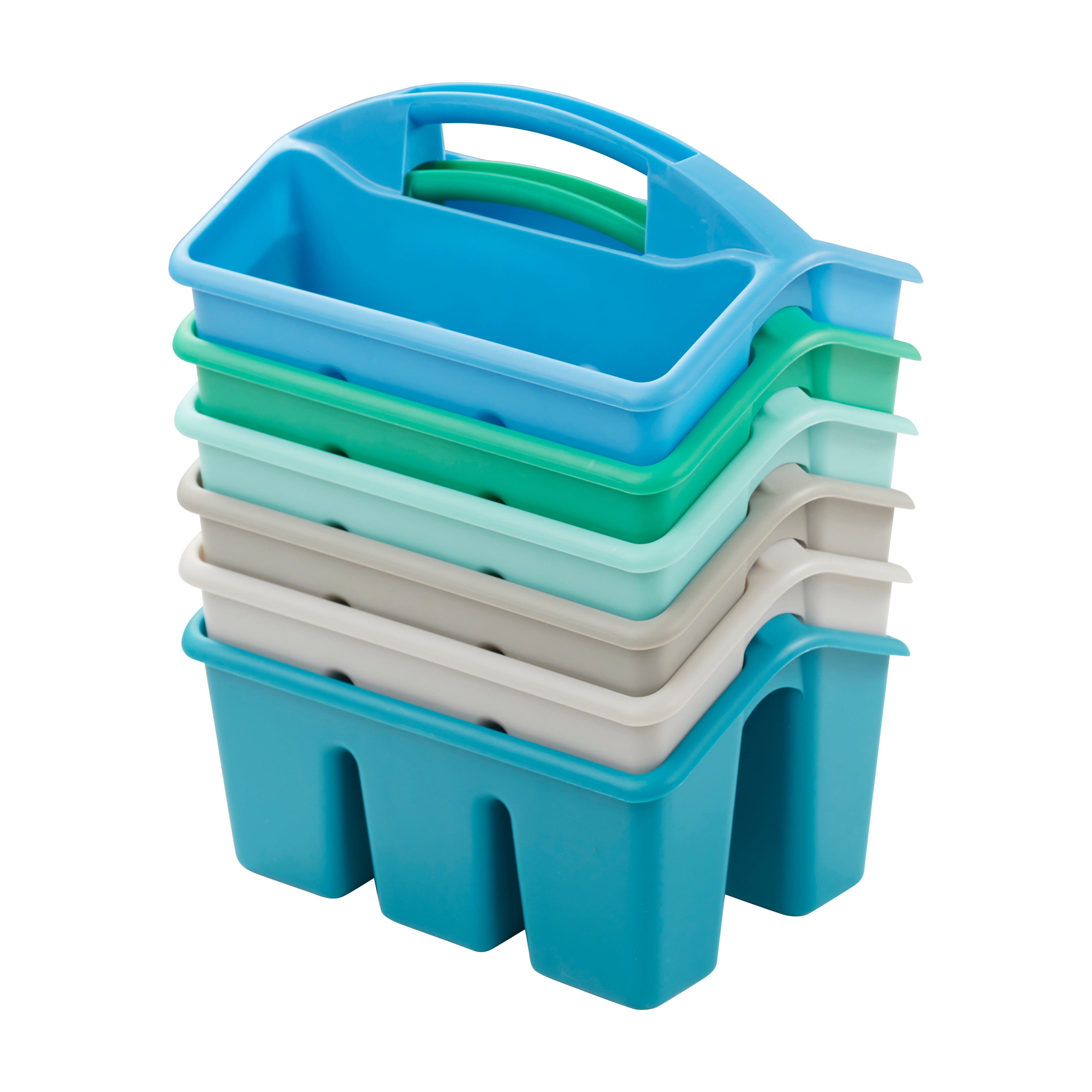 4-Compartment Small Plastic Caddy, 6-Pack
