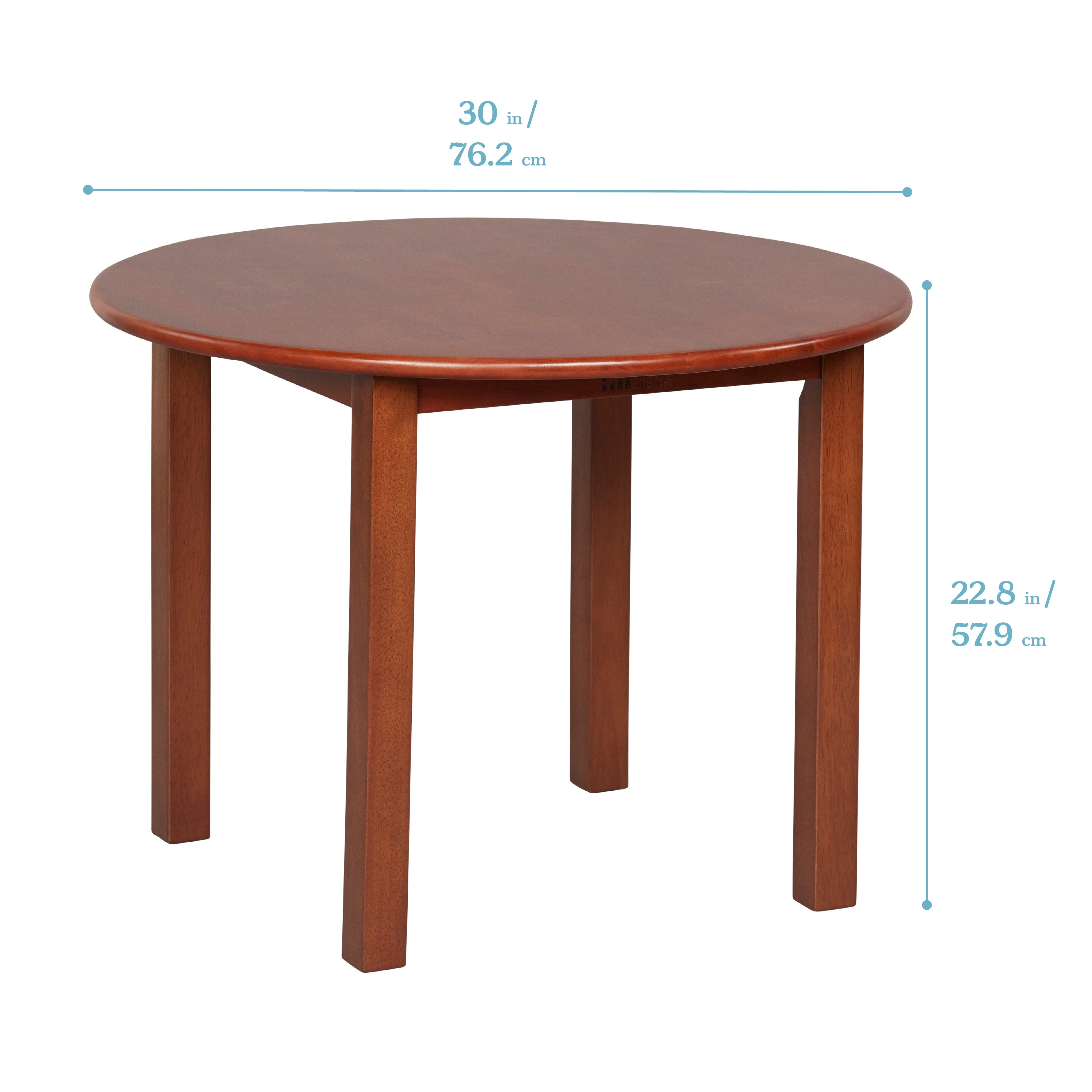 30in D Round Hardwood Table with 22in Legs