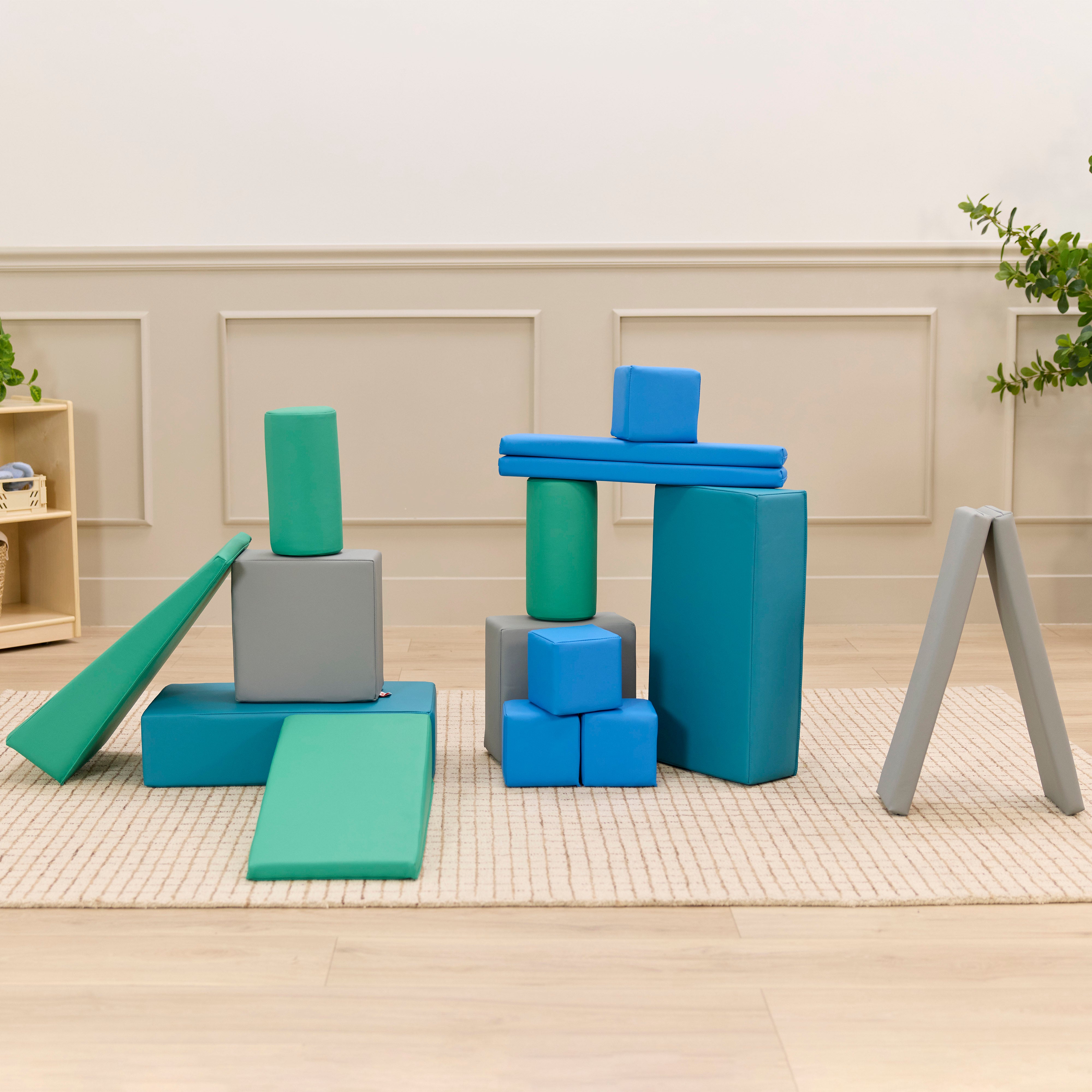 Multi-Shape Foam Building Block Set, 16-Piece