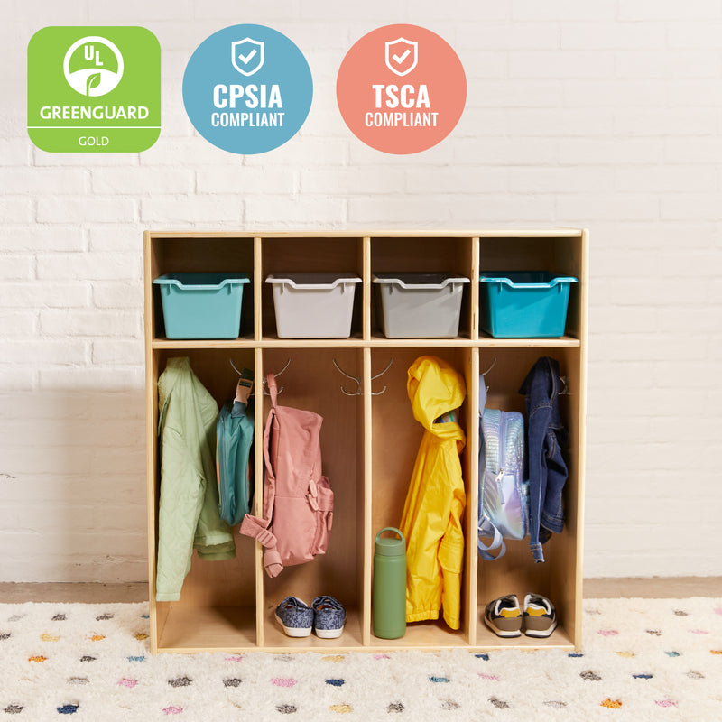 Streamline 4-Section Coat Locker, Toddler Size, Kids Furniture