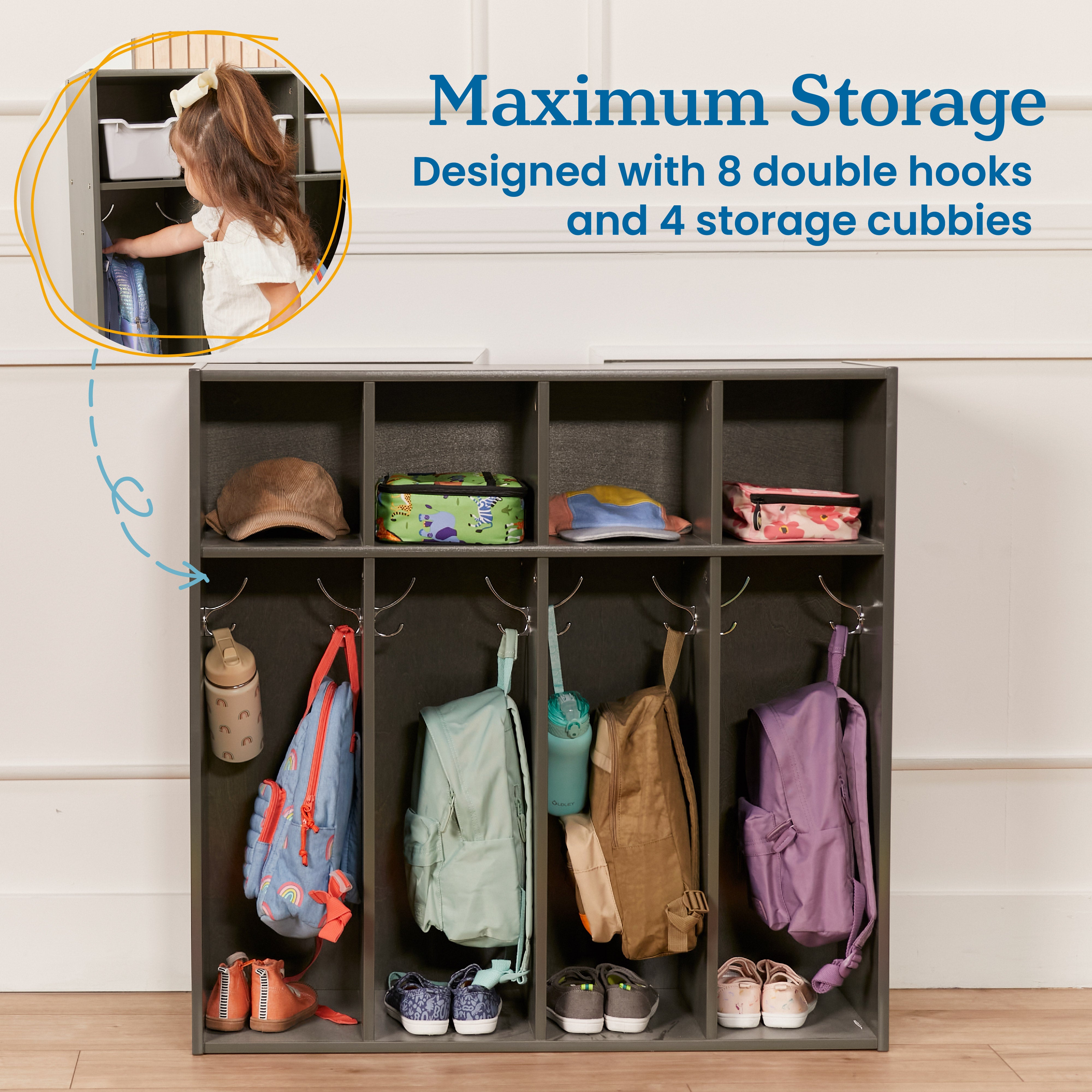 Streamline 4-Section Coat Locker, Toddler Size