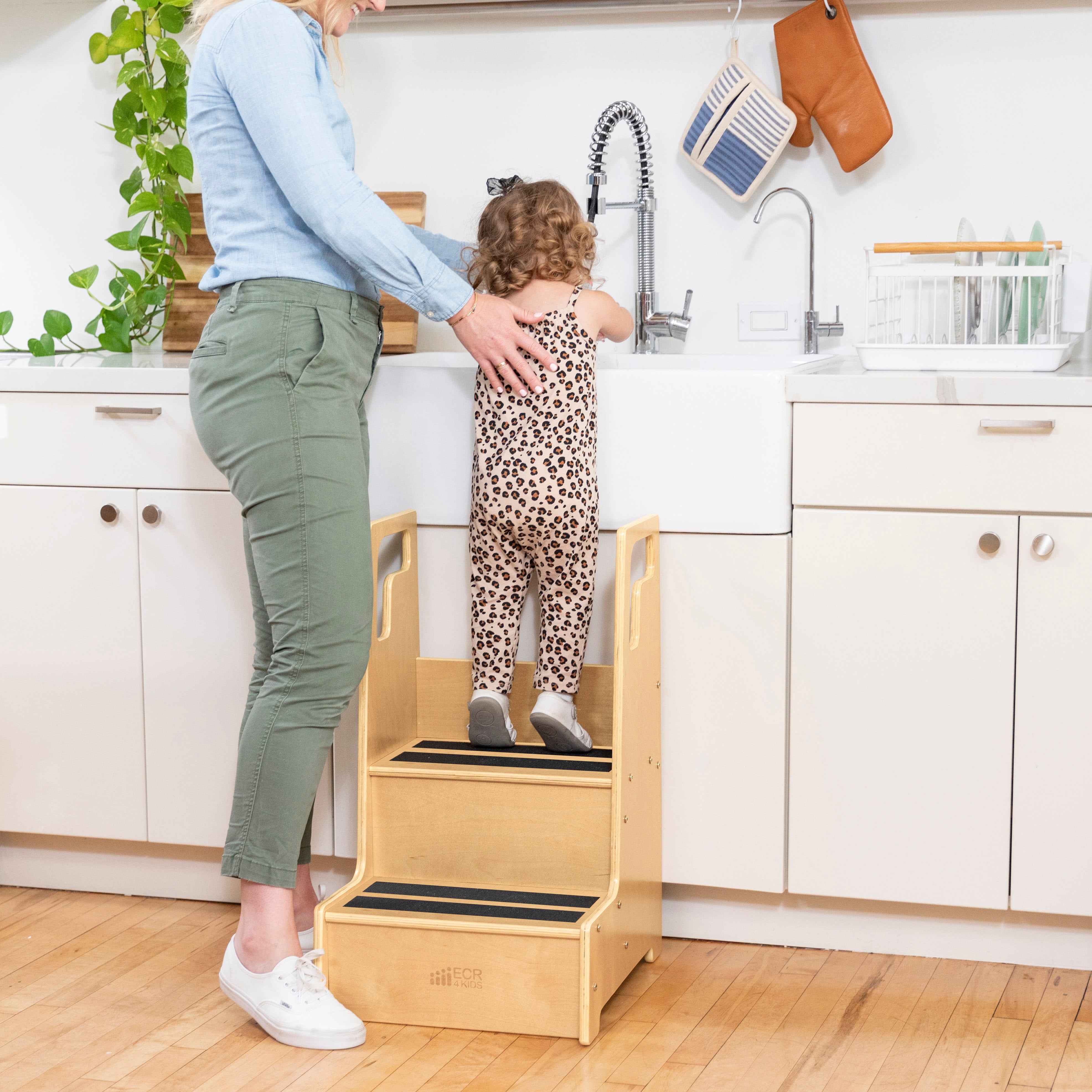 Reach-Up Step Stool with Handles