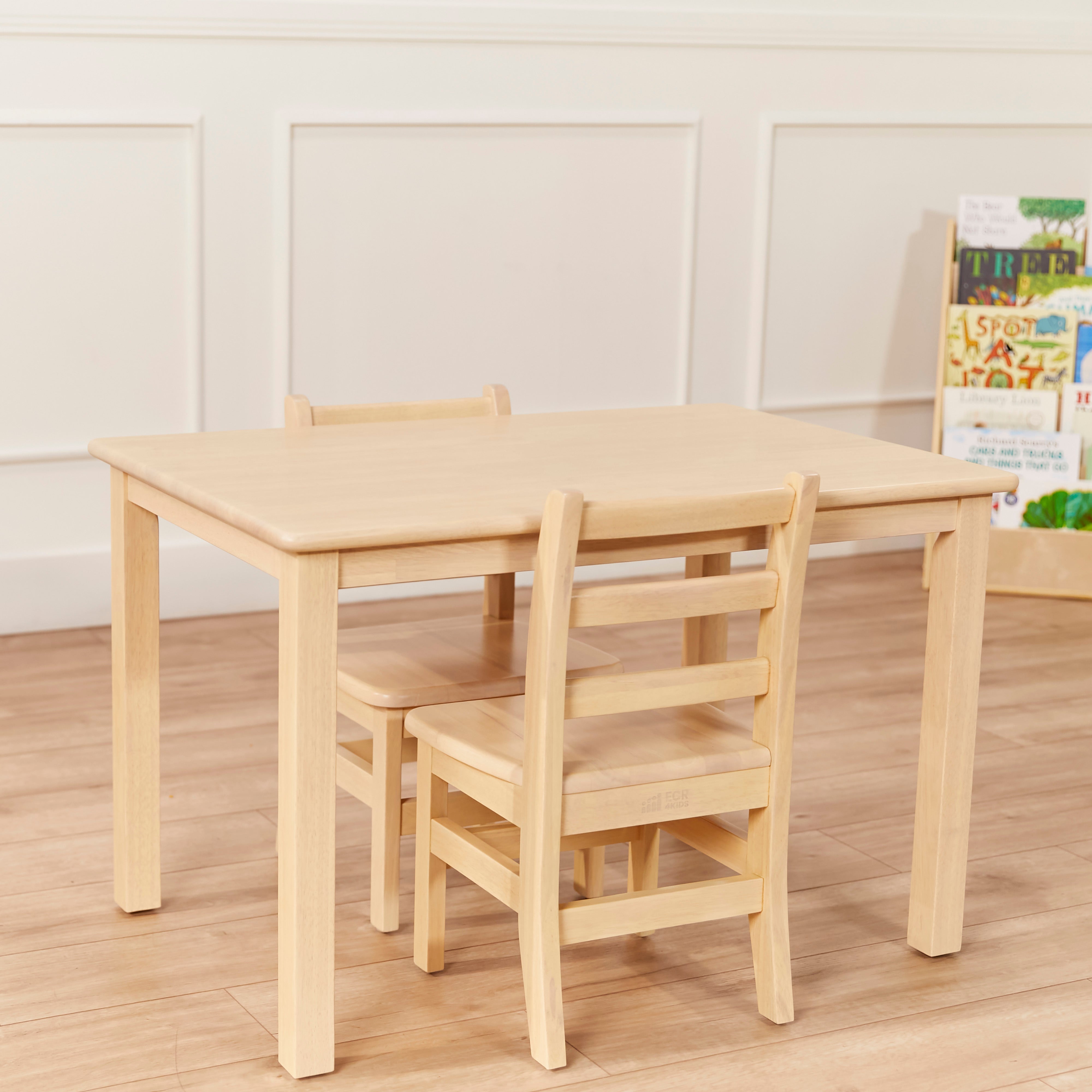 24in x 36in Rectangular Hardwood Table with 22in Legs