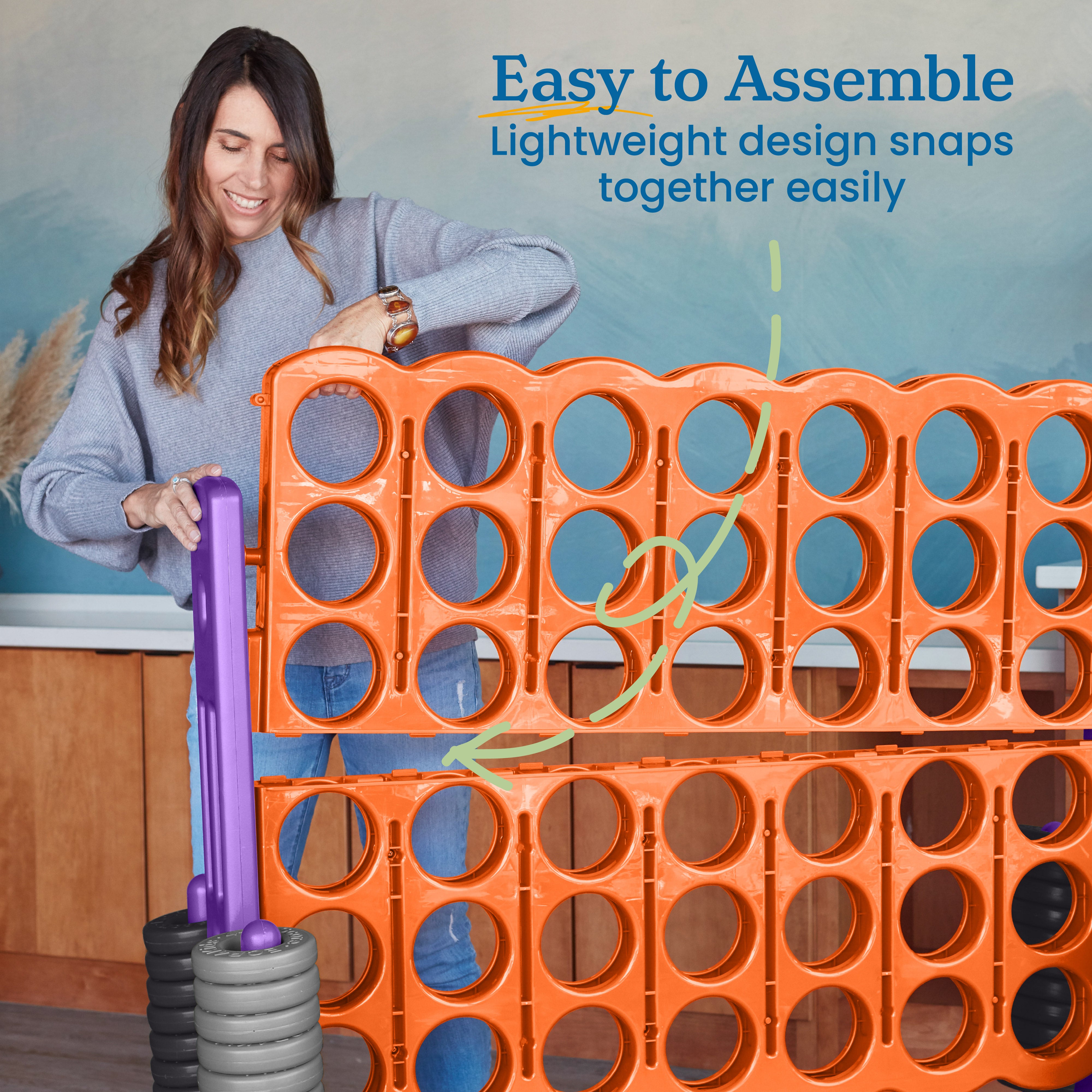 Jumbo 4-To-Score Giant Game with 42 Rings and Reset Sliders