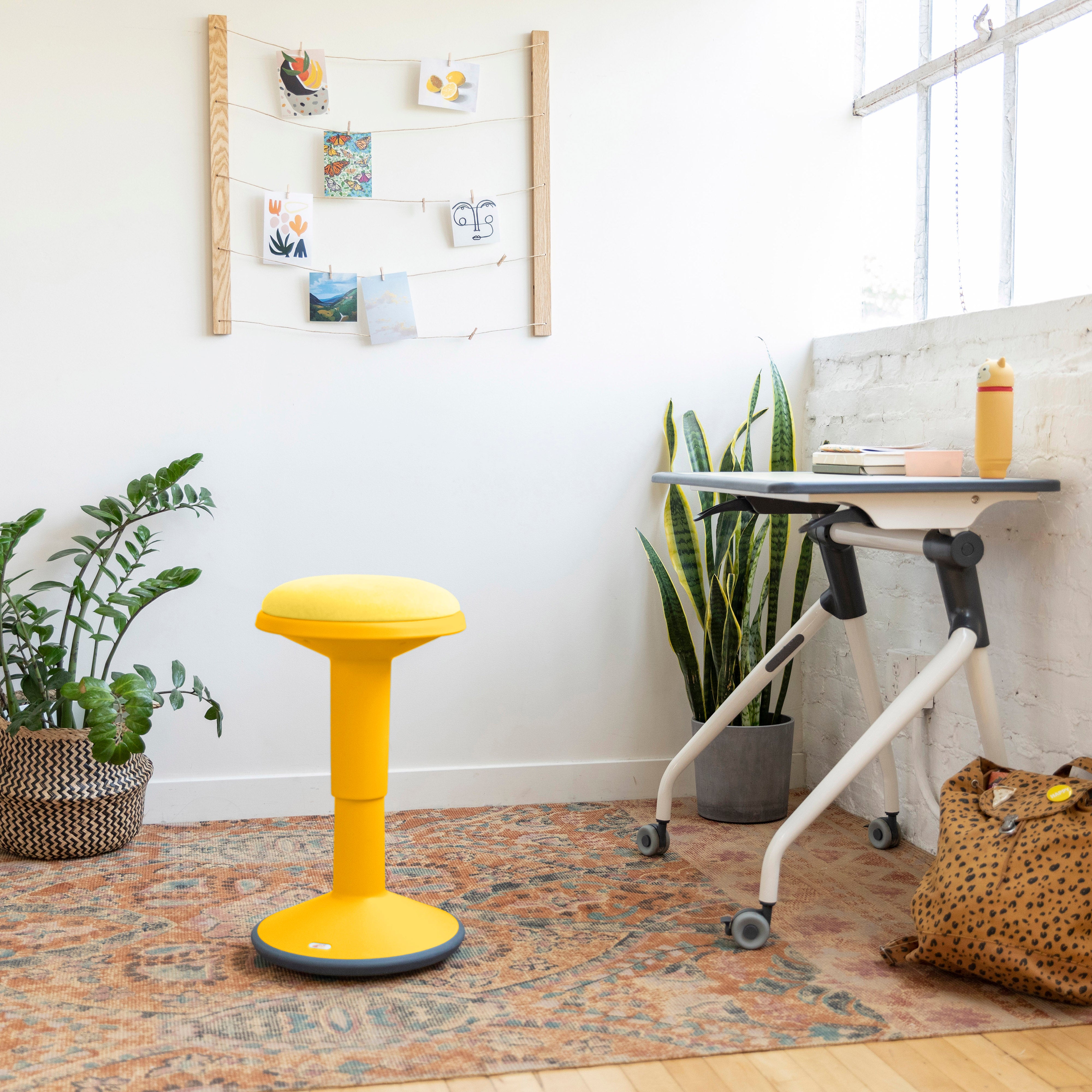 Sitwell Wobble Stool with Cushion, Adjustable Height