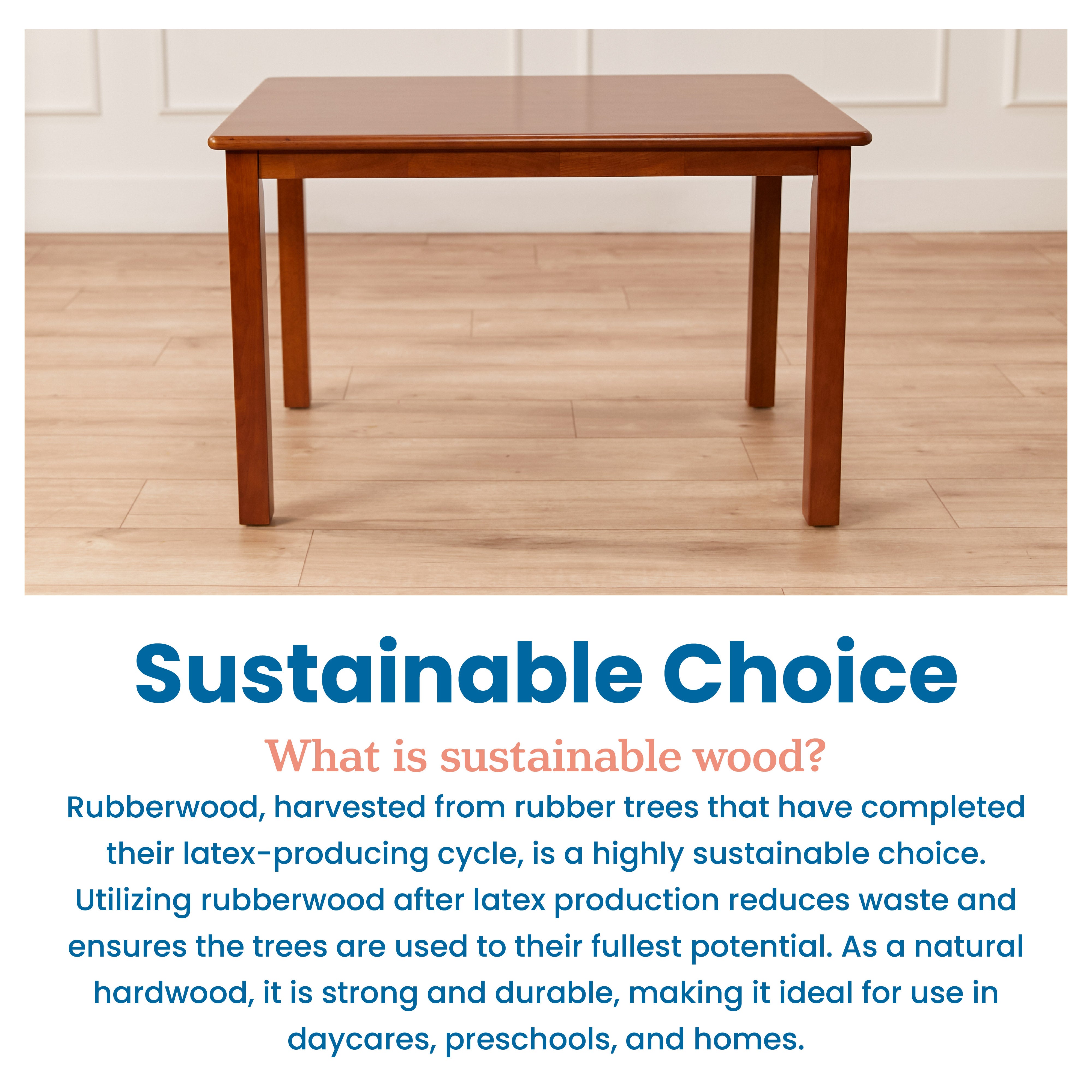 24in x 36in Rectangular Hardwood Table with 22in Legs