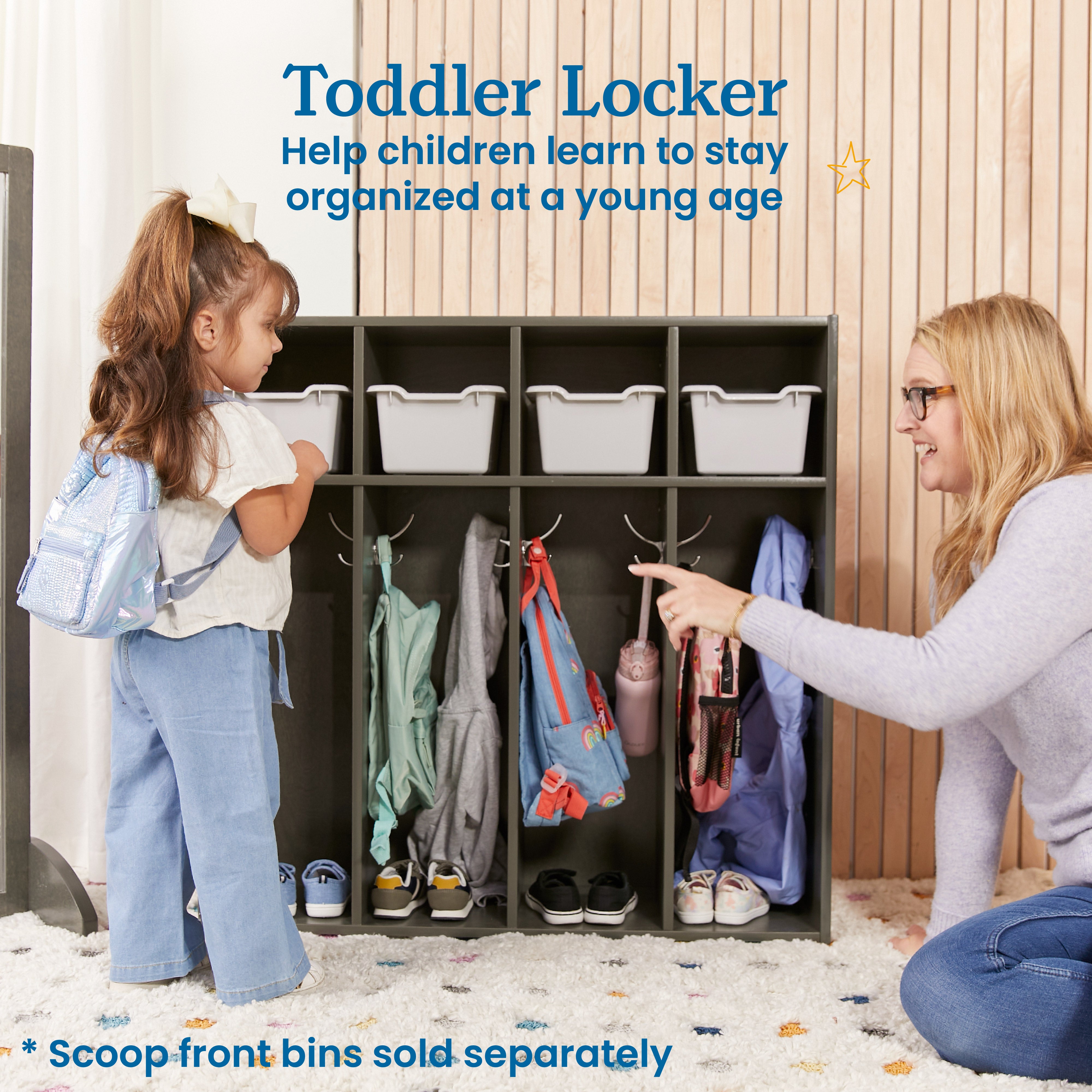 Streamline 4-Section Coat Locker, Toddler Size