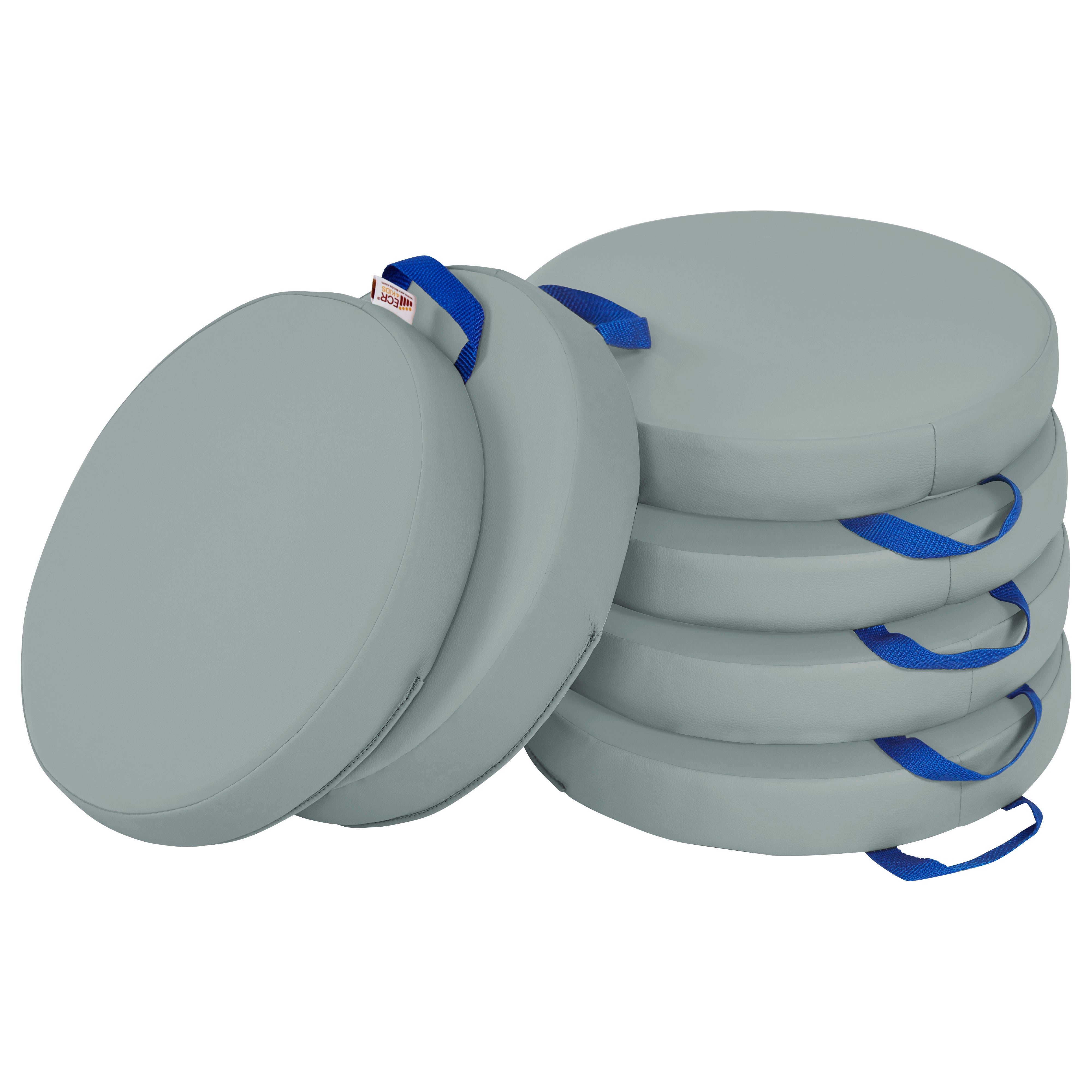 Round Floor Cushions with Handles, 6-Piece