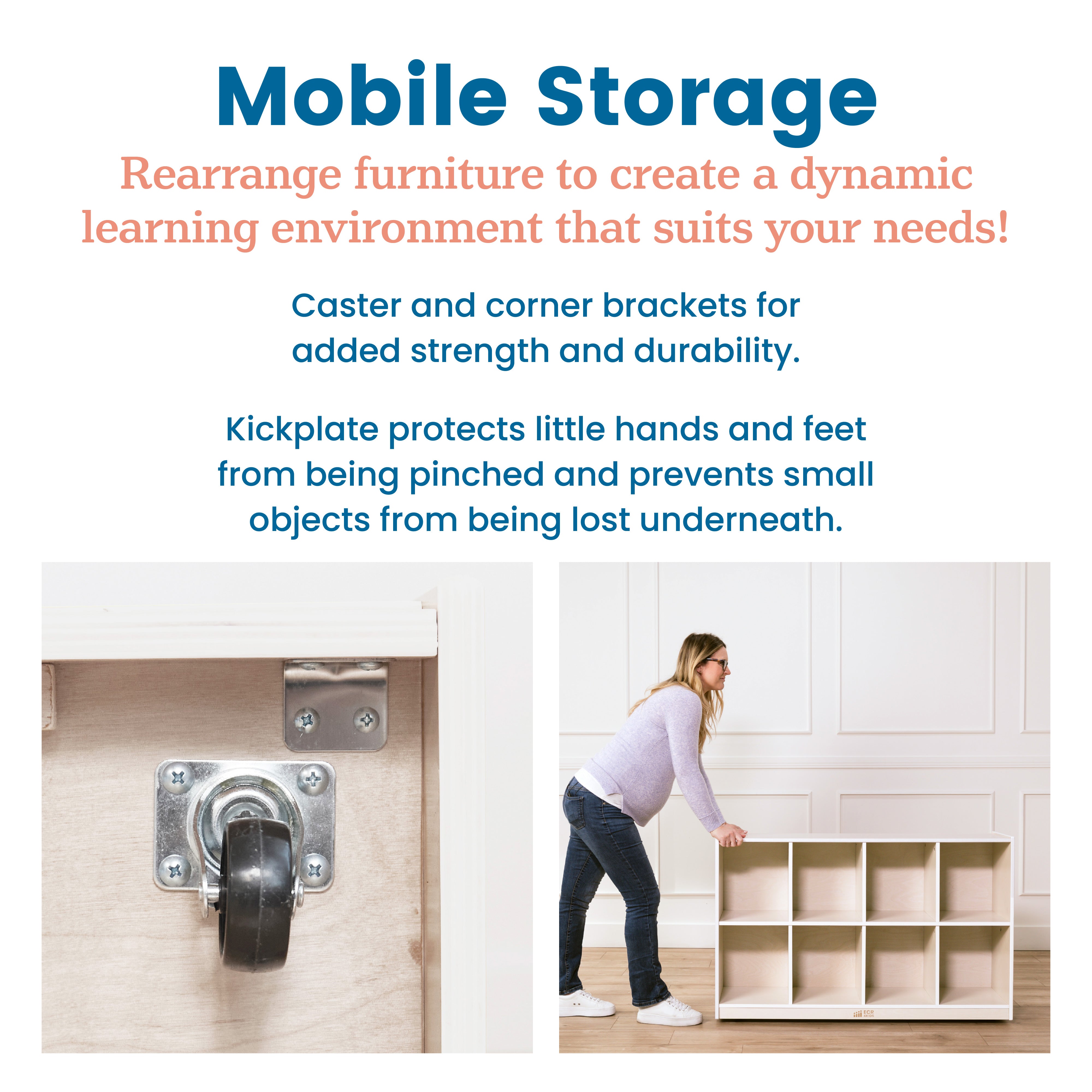 8-Compartment Mobile Backpack Storage Cabinet