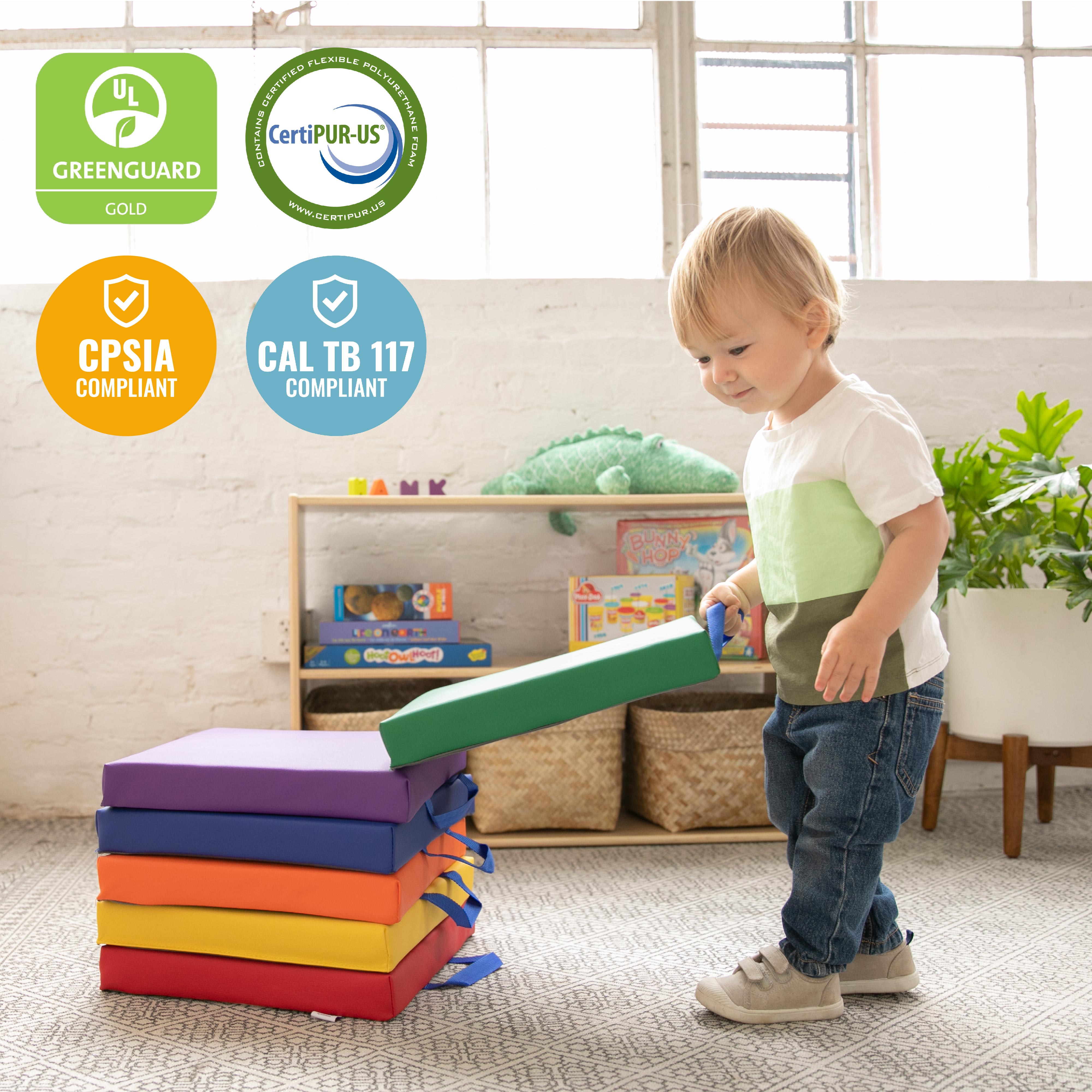 Floor Cushions, Square, 6-Piece