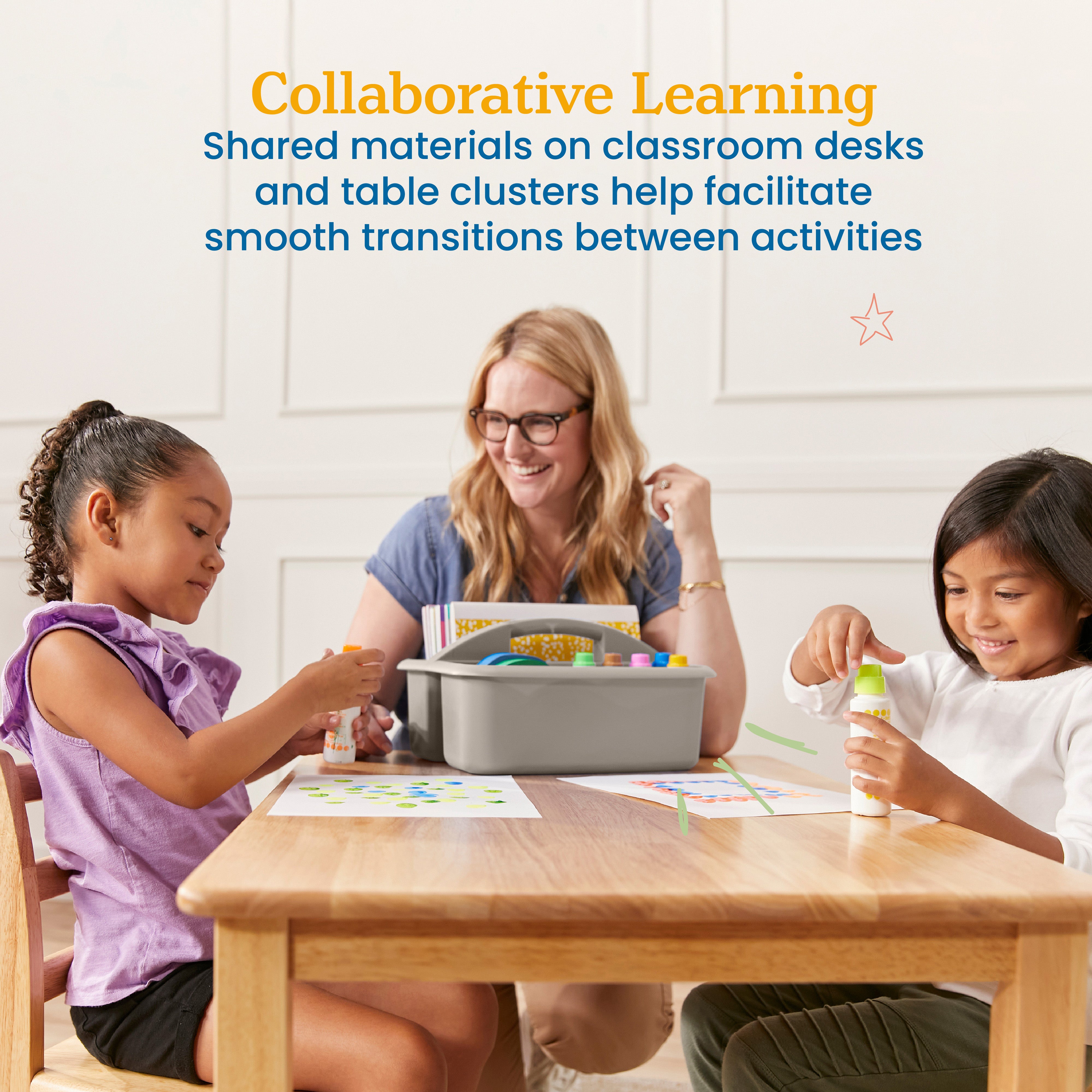 2-Compartment Storage Caddy, 6-Pack