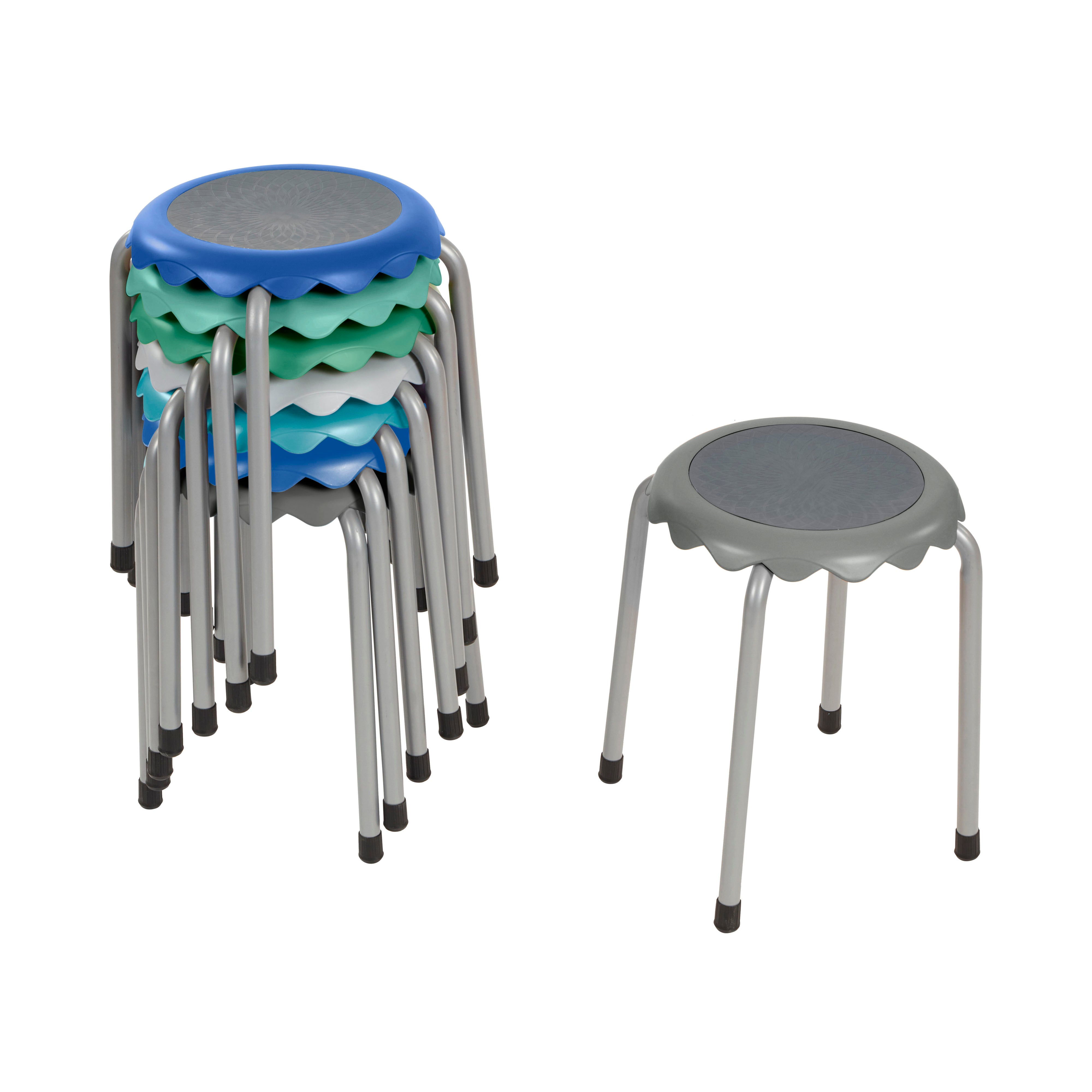 Daisy Stackable Stool with Glides Seating Set, 8-Piece