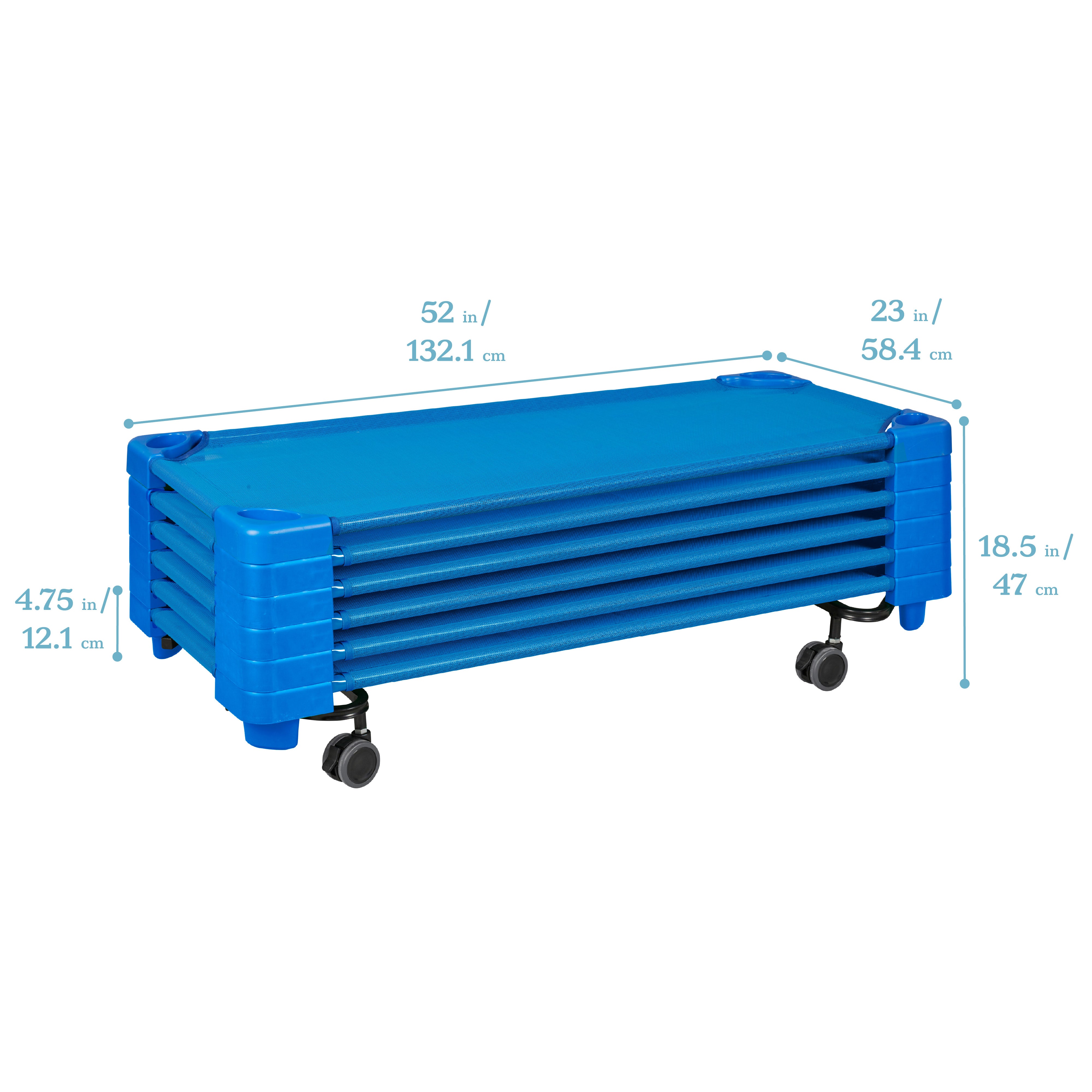 Stackable Kiddie Cots with Trolley, RTA, Standard, 6-Pack