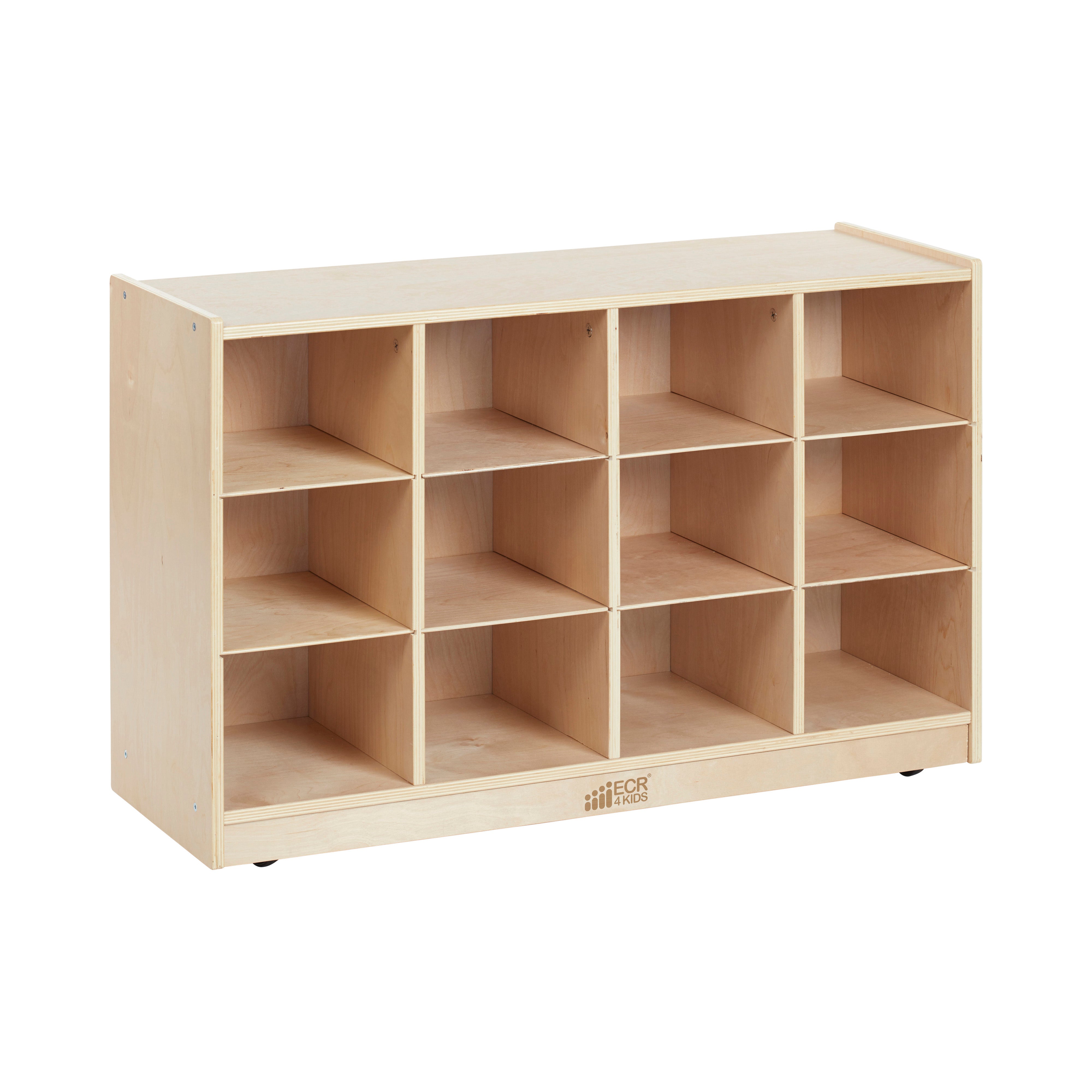 12 Cubby Mobile Tray Storage Cabinet, 3x4