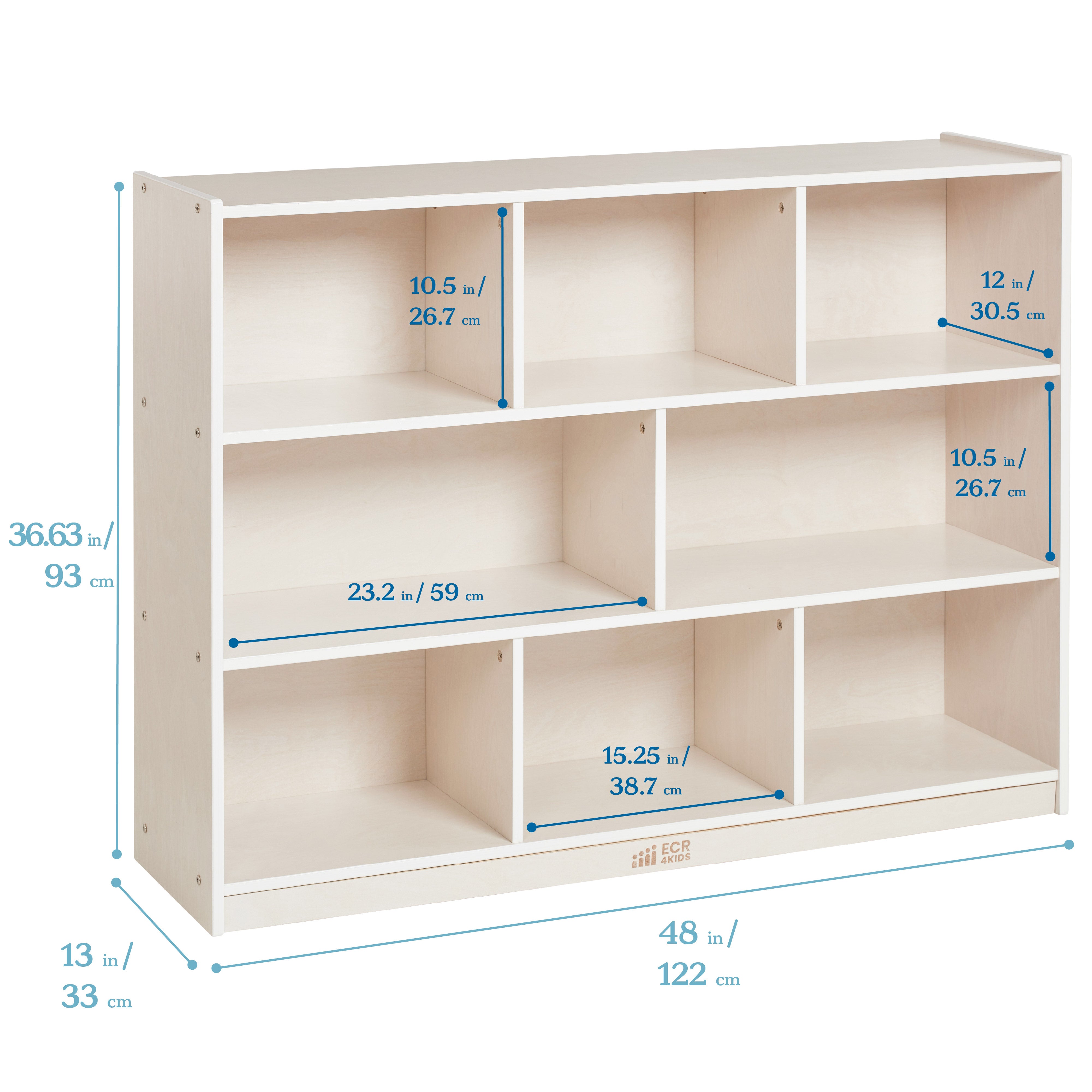 8-Compartment Mobile Storage Cabinet, 36in