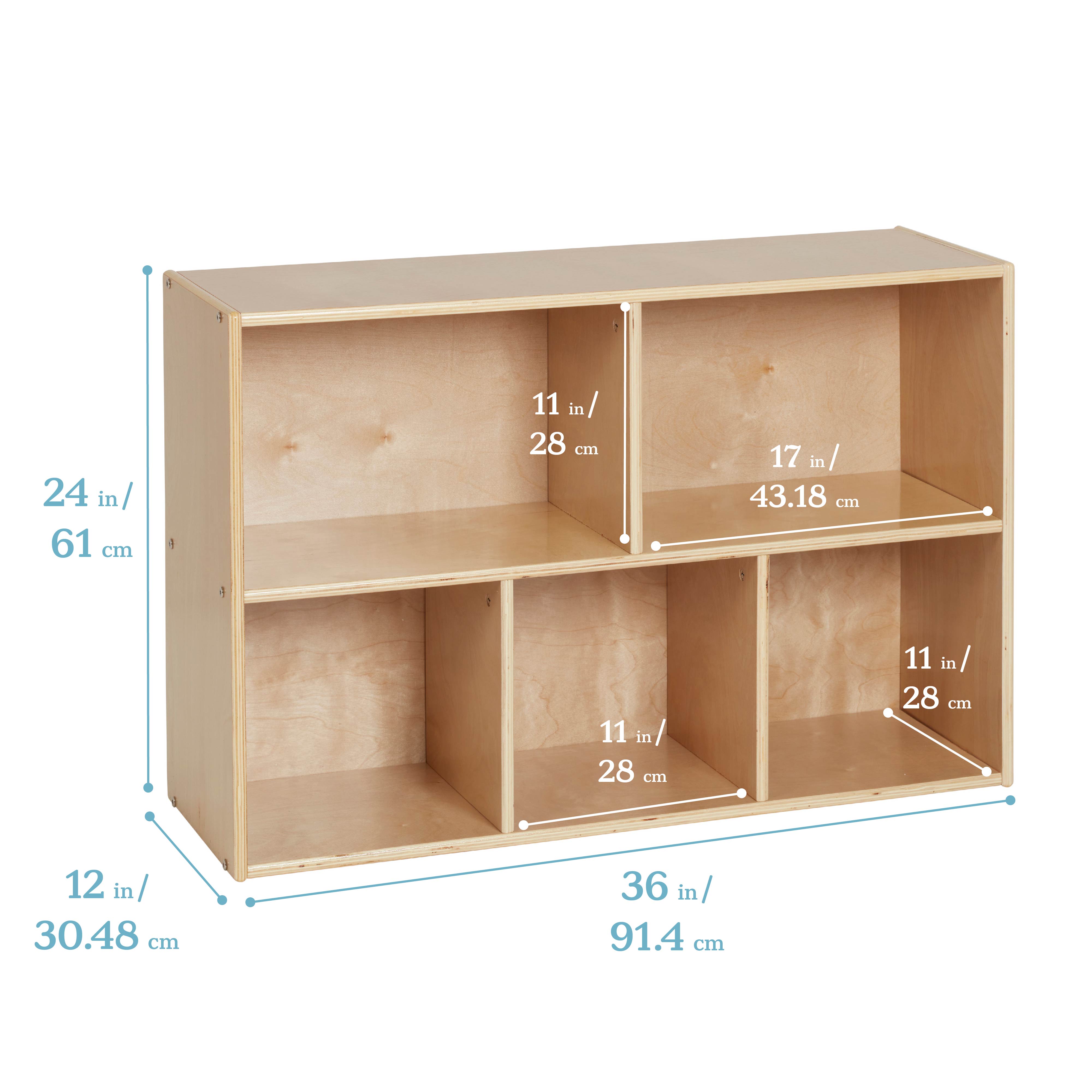 Streamline 5-Compartment Single-Sided Storage Cabinet, 24in