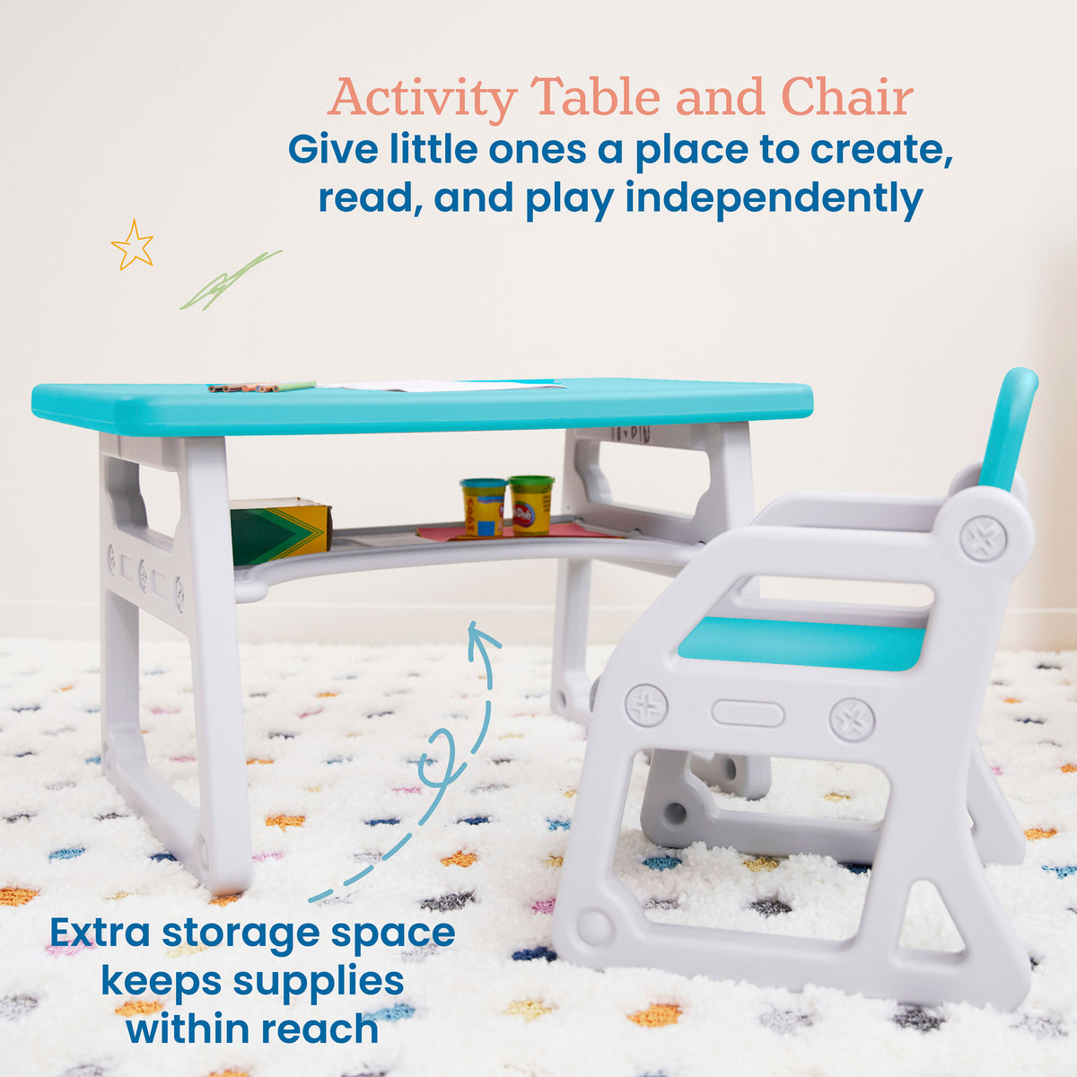 Toddler Plus Desk and Chair Set, 2-Piece