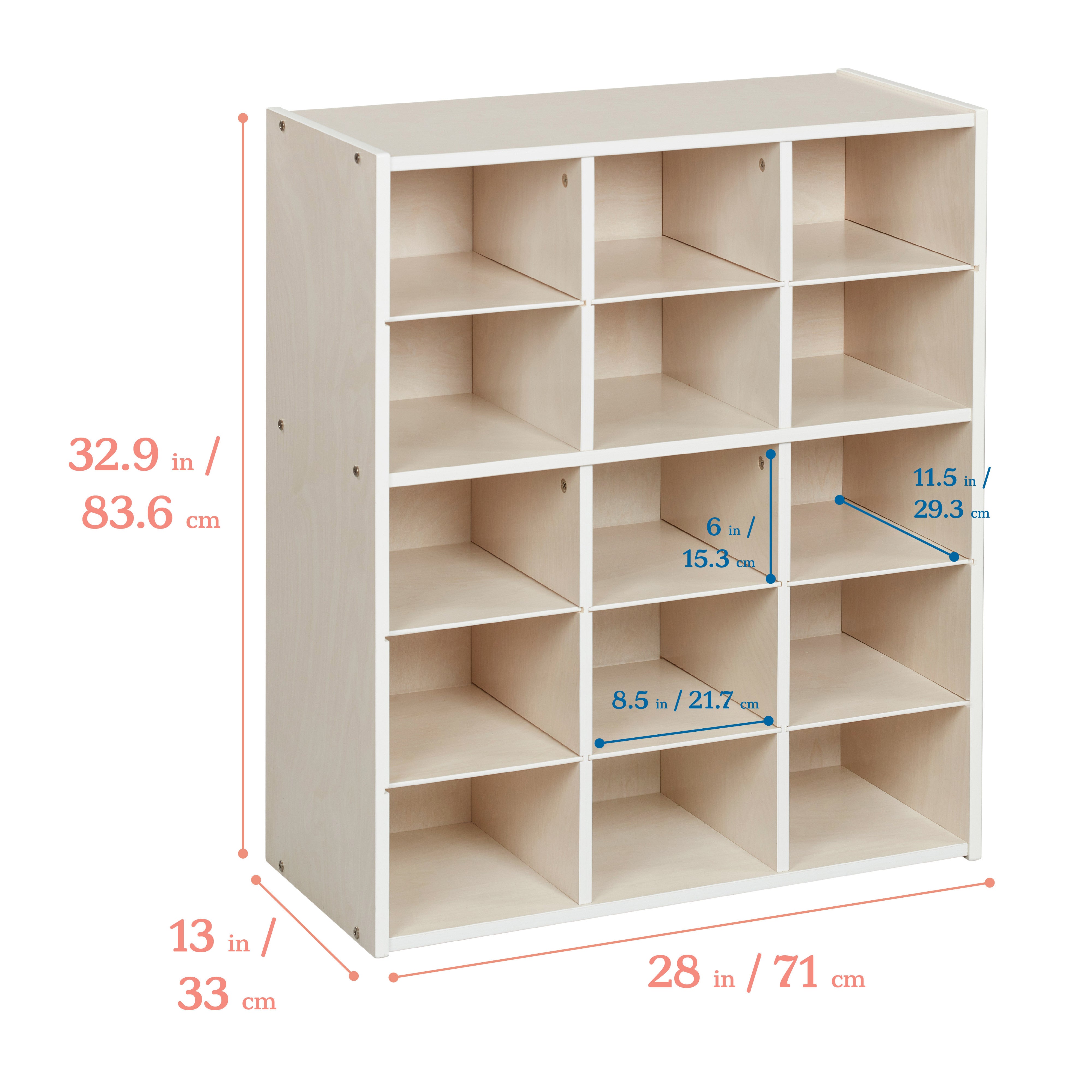 Streamline 15 Cubby Tray Cabinet and 15 Scoop Front Bins, 5x3