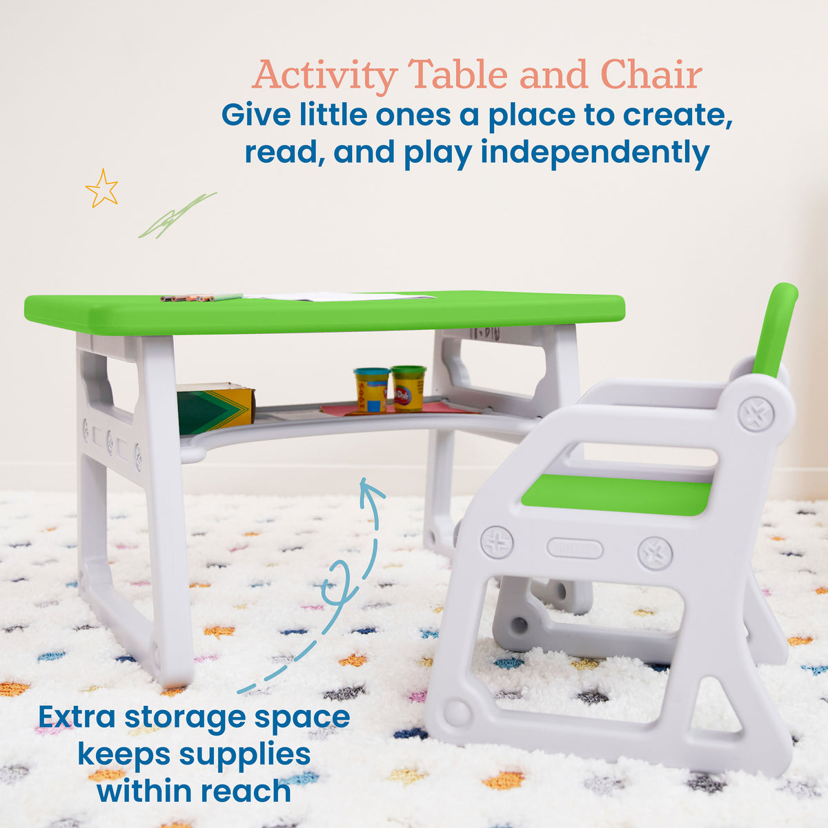 Toddler Plus Desk and Chair Set, 2-Piece
