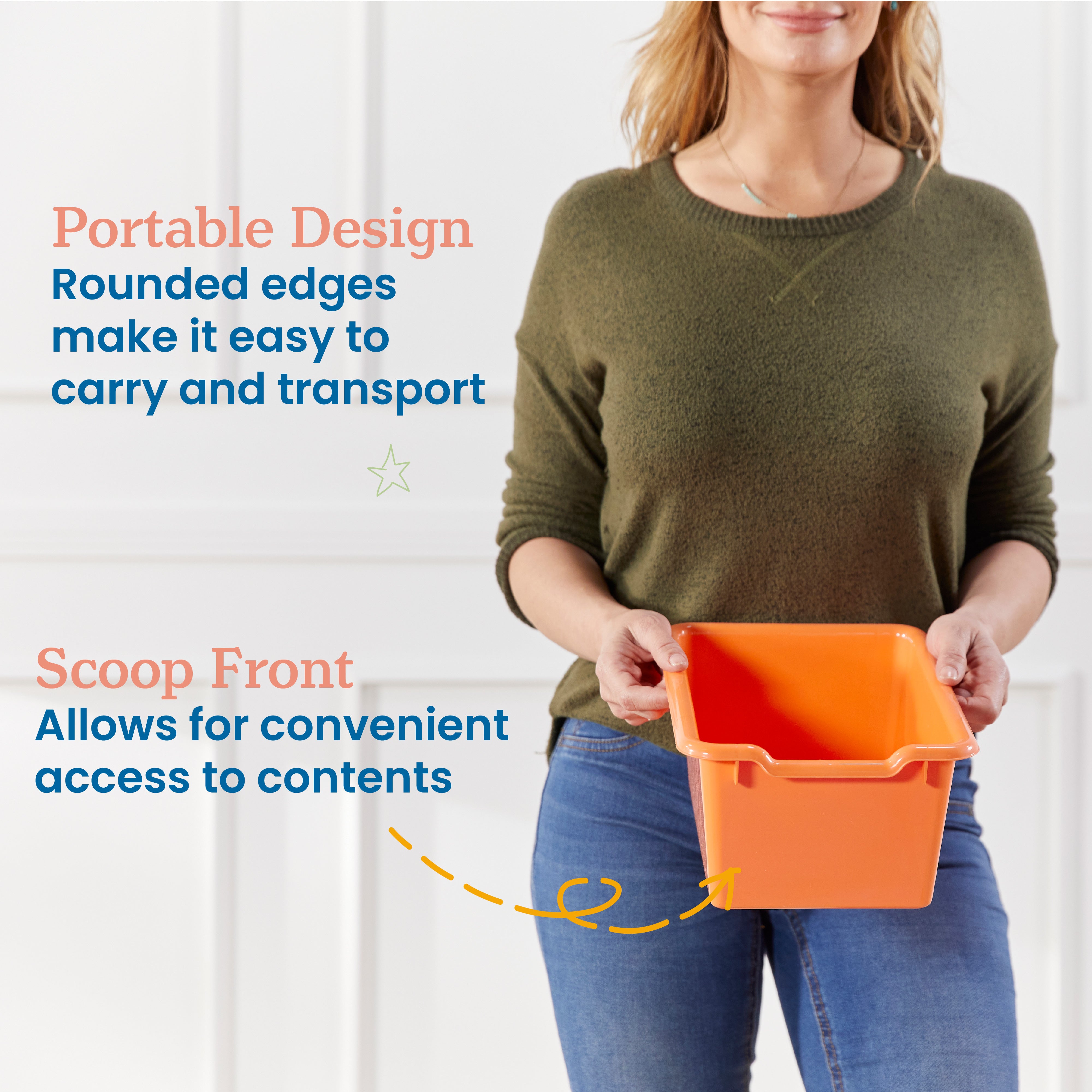 Scoop Front Plastic Storage Bins, 20-Piece