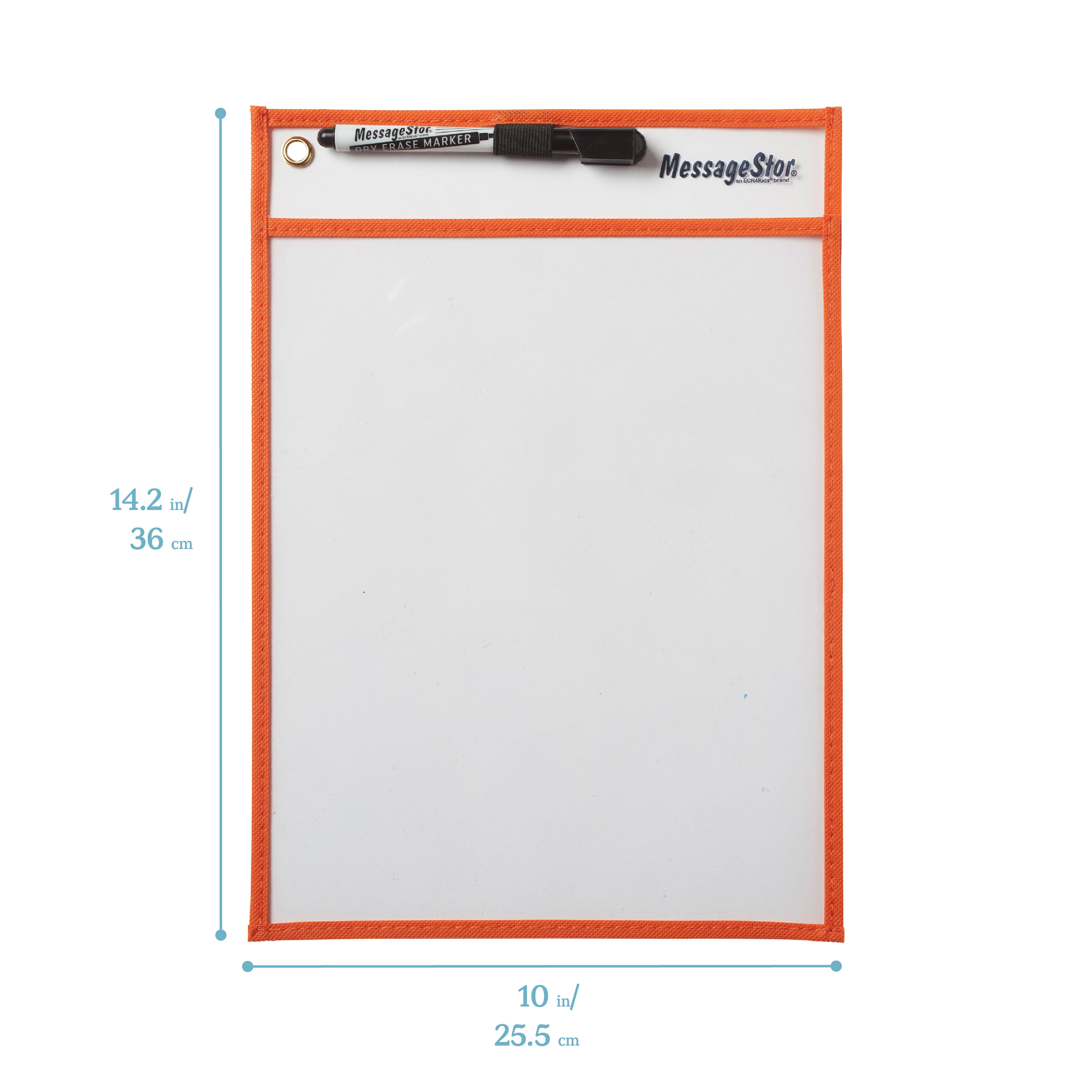 MessageStor Dry-Erase Reusable Clear Pockets with Markers, 30-Piece