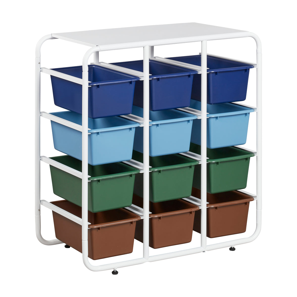 4-Tier Storage Rack with 12 Cubby Bins, 4x3