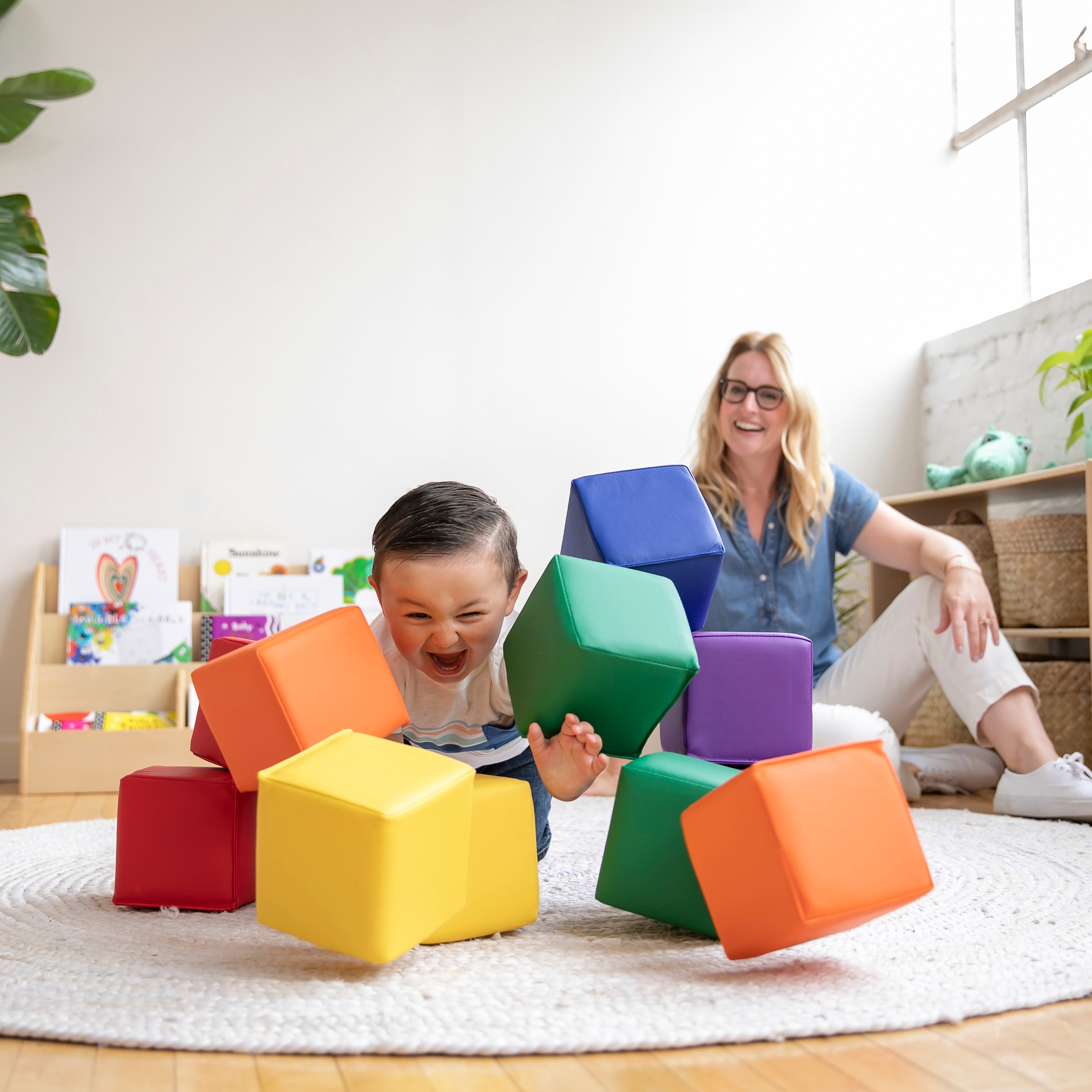 Toddler Gross Motor Development Package with Tunnel Maze, Soft Blocks and Activity Mat, Assorted
