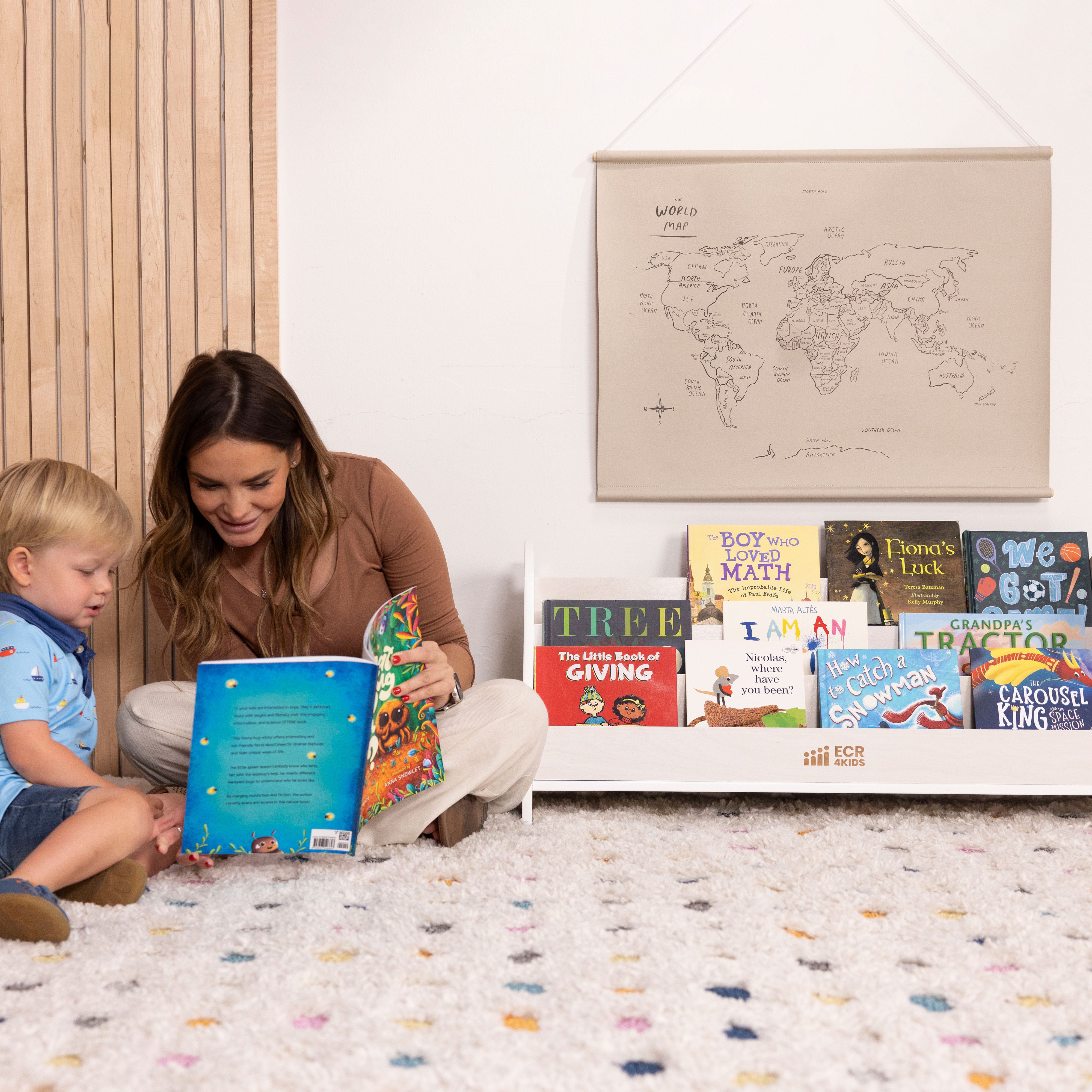3-Shelf Floor Book Display with Handles