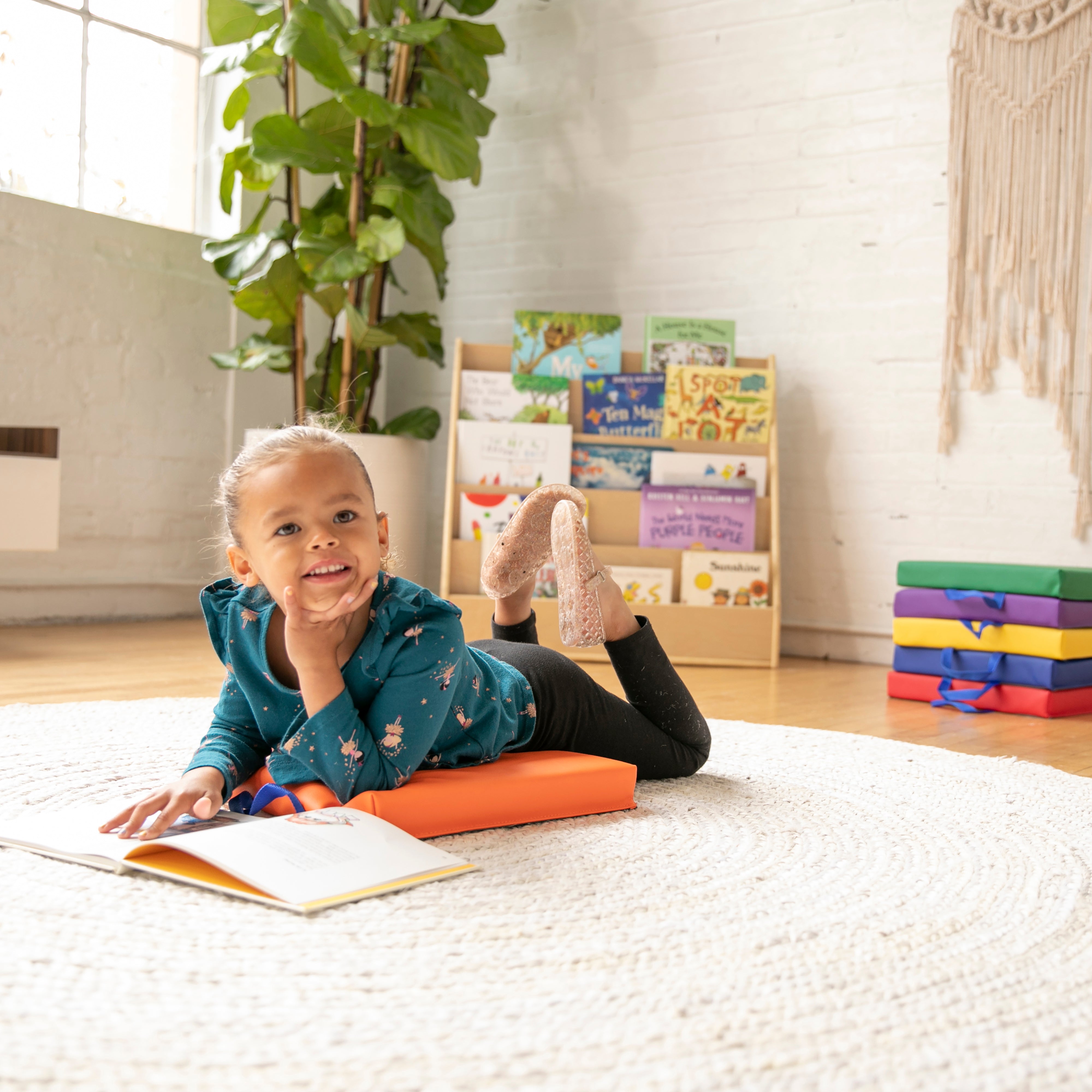 Square Floor Cushions with Handles, Classroom Flexible Seating, 6-Piece