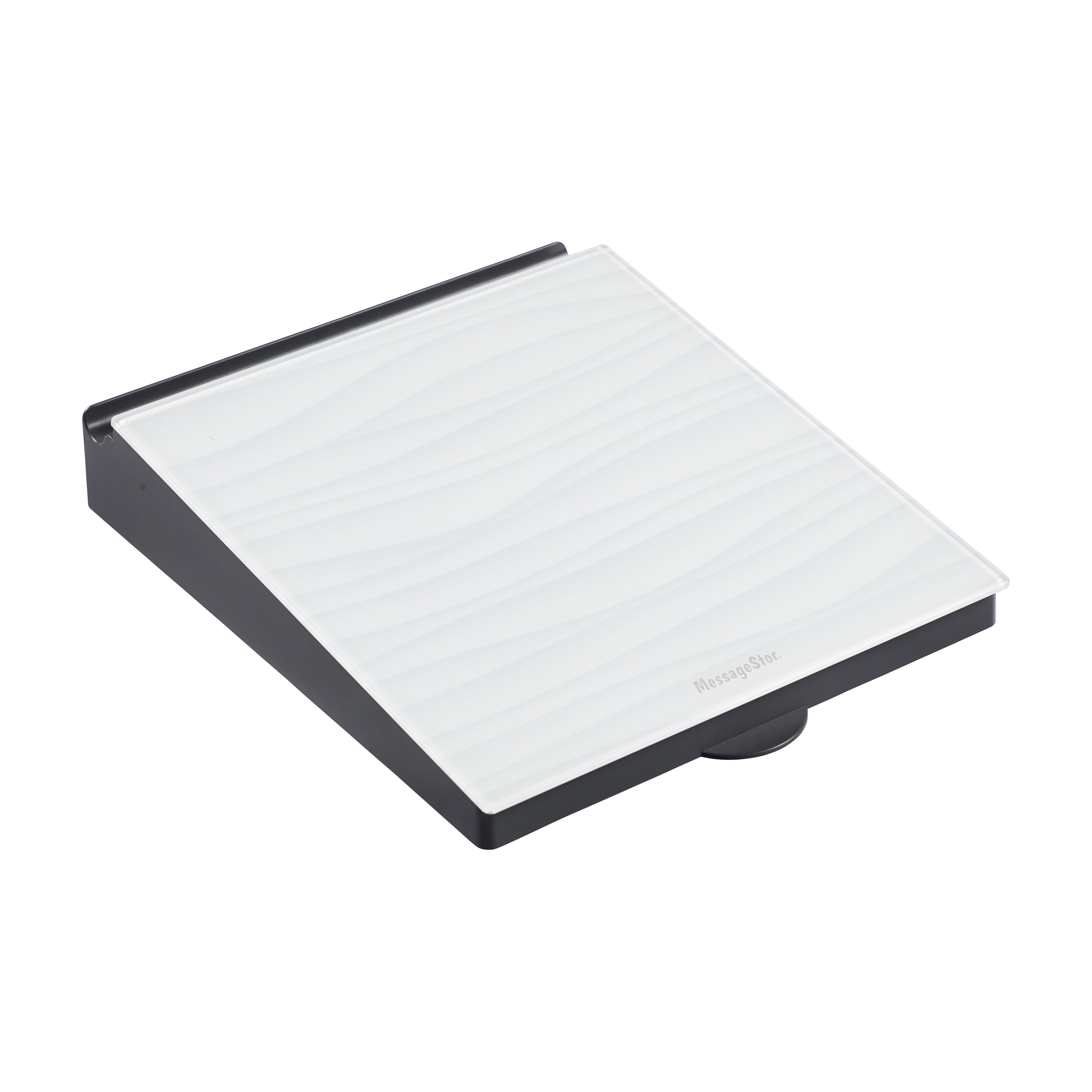 MessageStor Dry-Erase Glass Board Memo Station