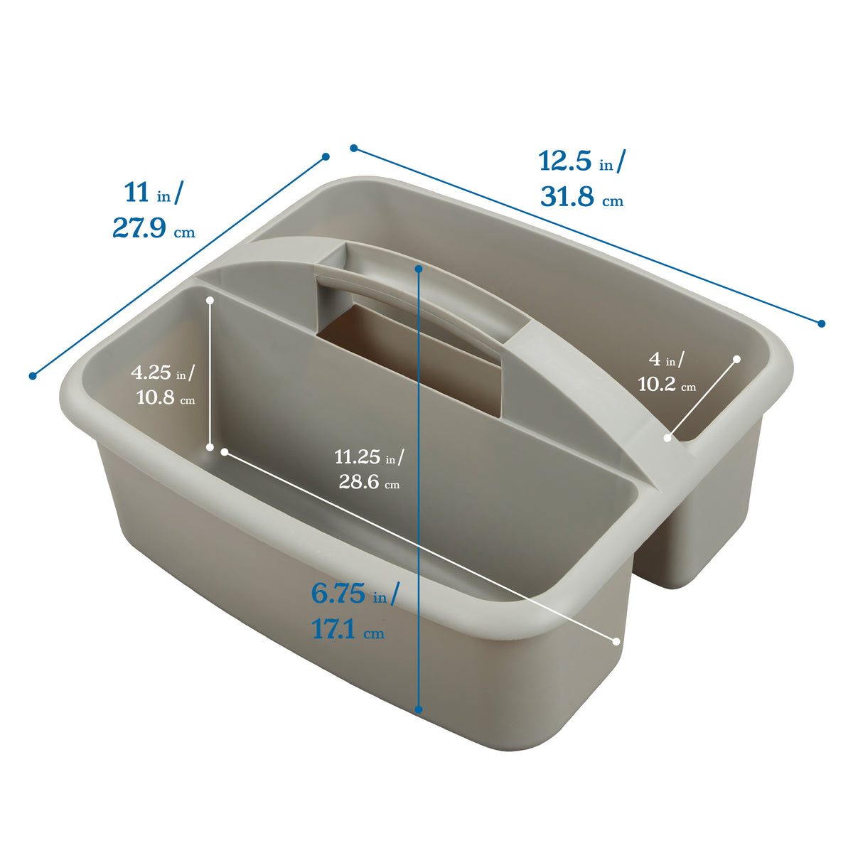 2-Compartment Large Plastic Caddy, 6-Pack
